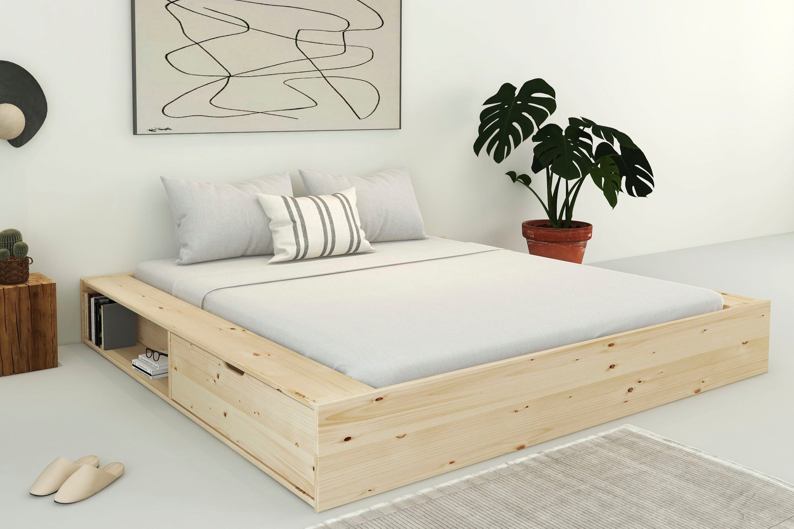 Home affaire Massief houten ledikant Erno, OTTOs keuze, BESTSELLER, opbergbank futonbed, 275KG belastbaar