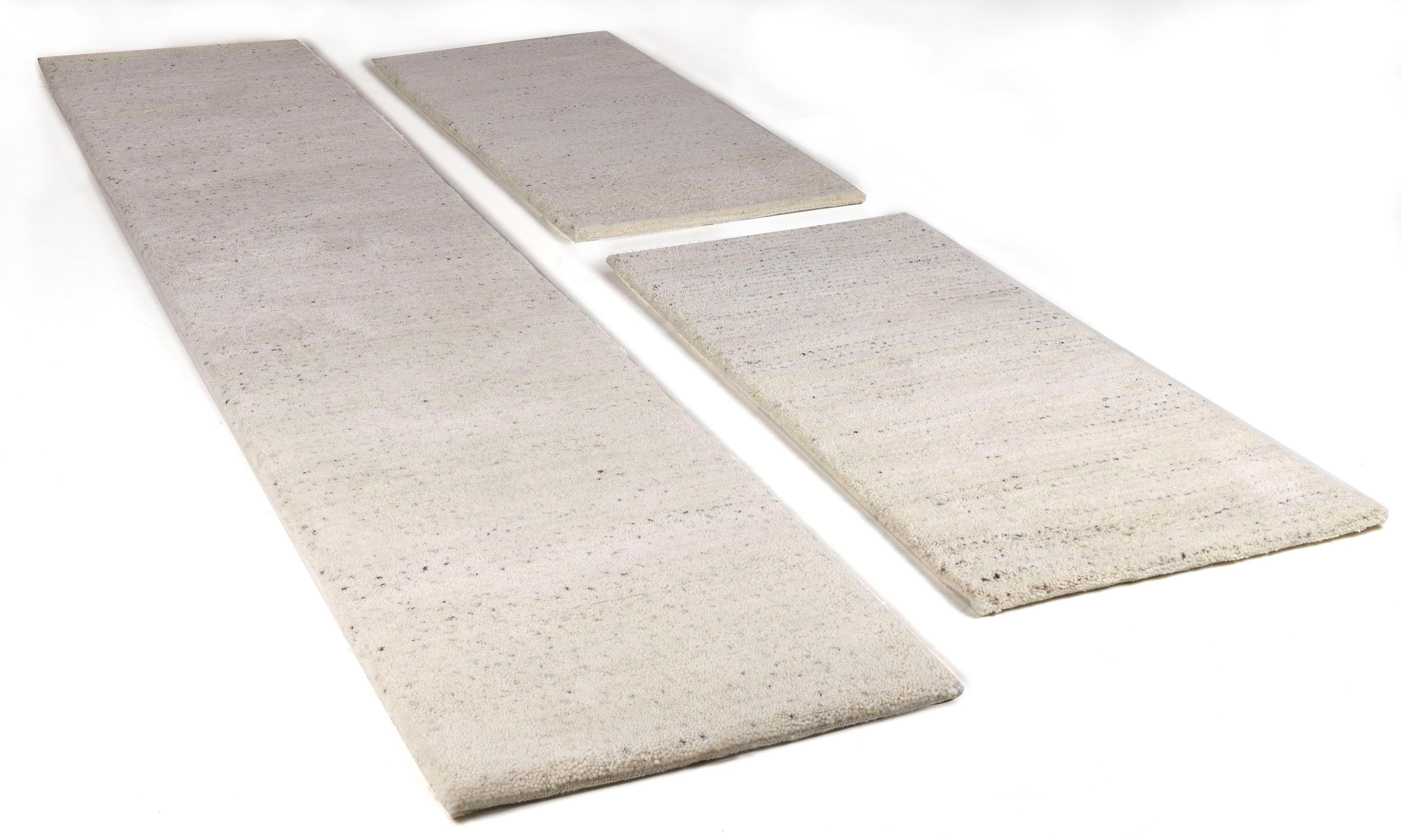 THEKO Set slaapkamerkleedjes Maloronga uni echt berbervloerkleed, zuivere wol, met de hand geknoopt bedvloerkleden beige