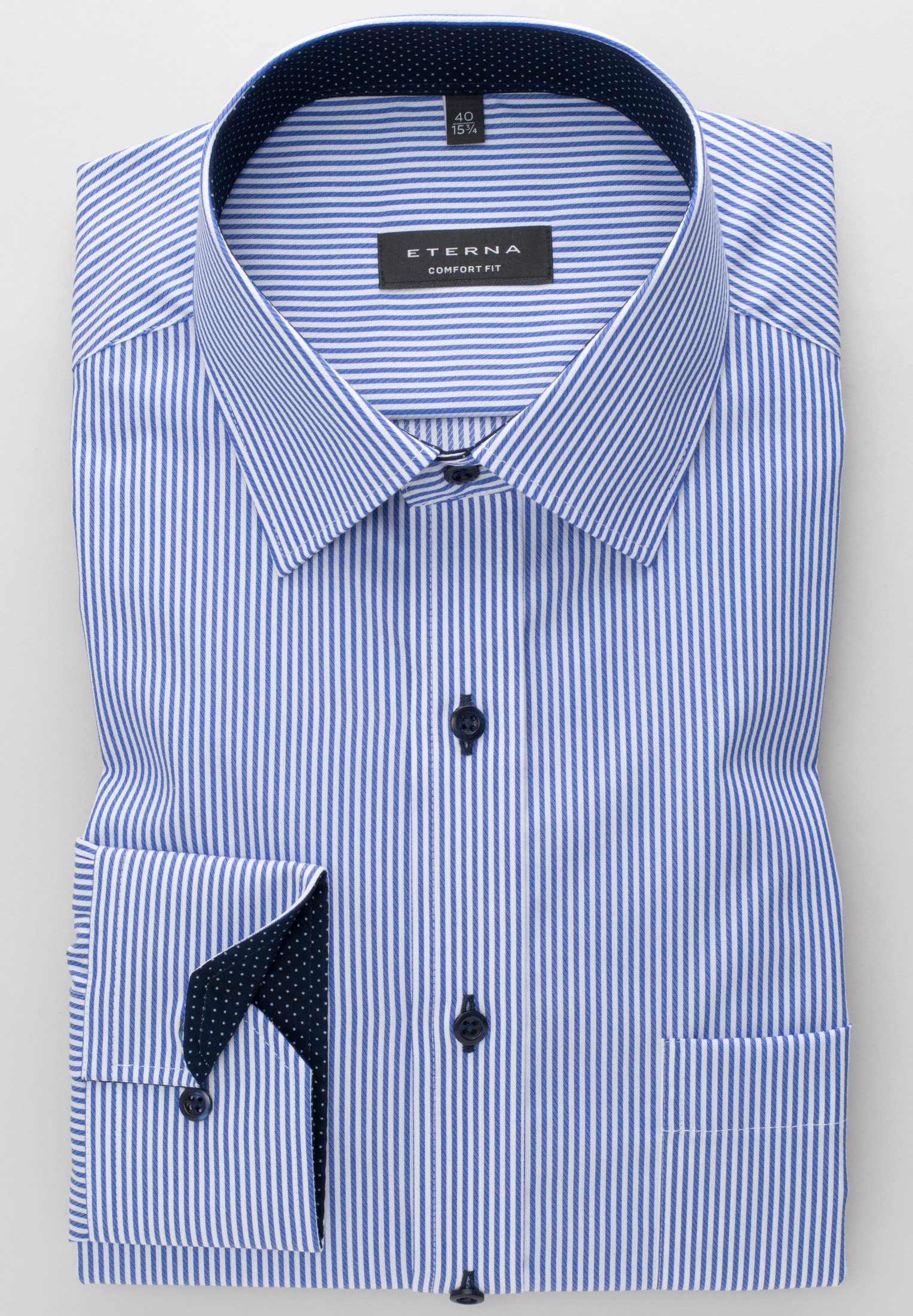 Eterna Overhemd met lange mouwen Comfort fit NON IRON (strijkvrij)
