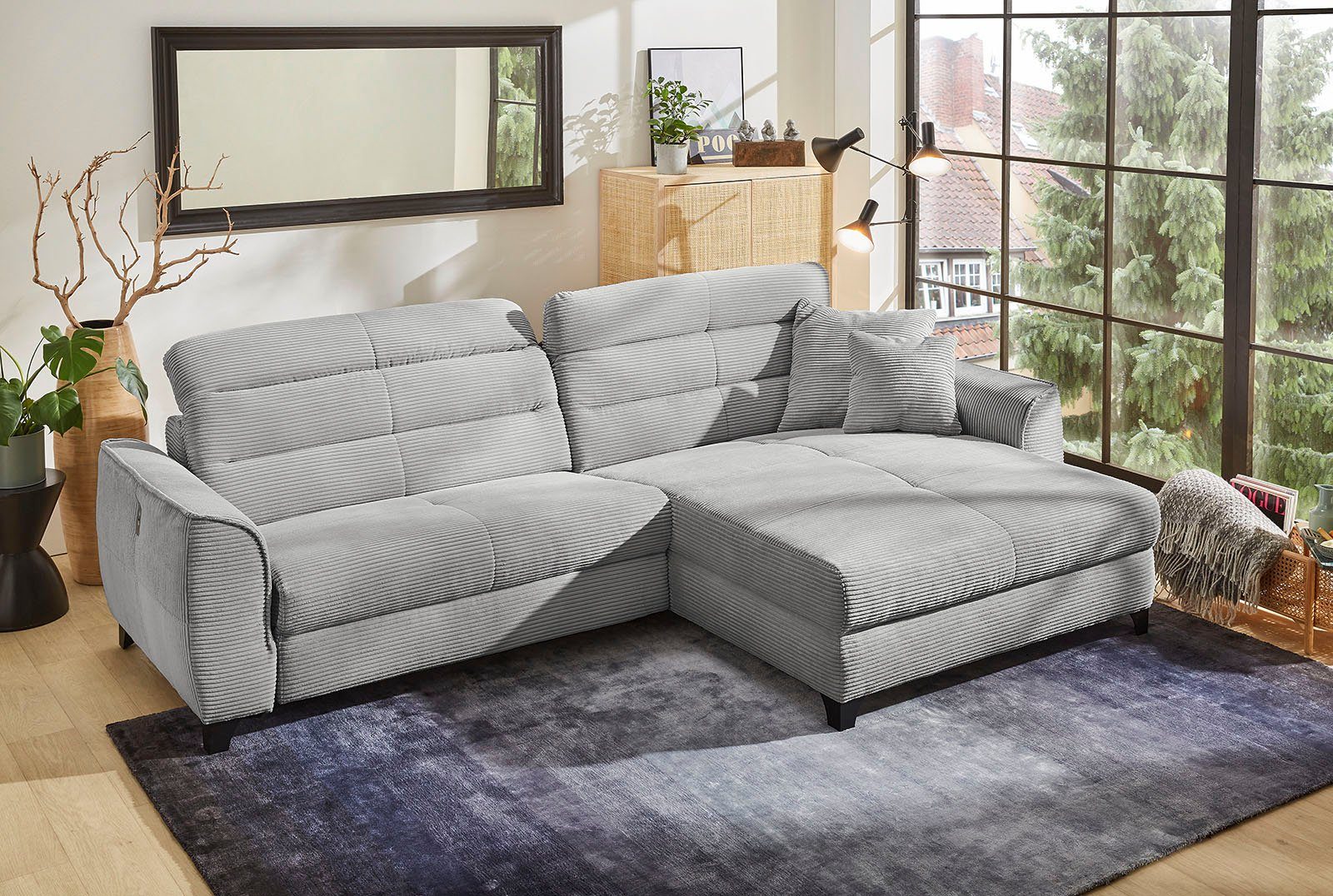 Jockenhöfer Gruppe Hoekbank Double One L-vorm met 2 x 120 cm brede, elektrisch verstelbare relaxfuncties