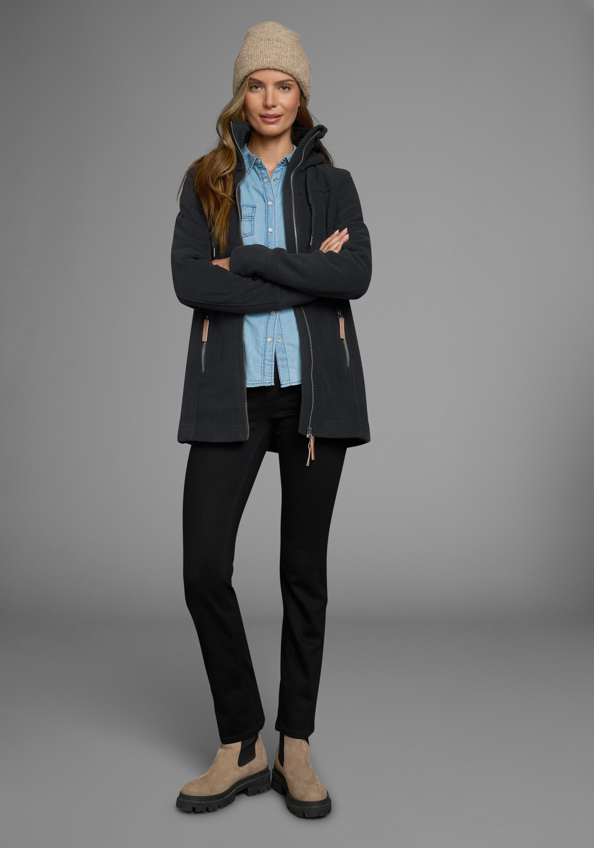 Polarino Fleecejack van fleece, ademend, sneldrogend