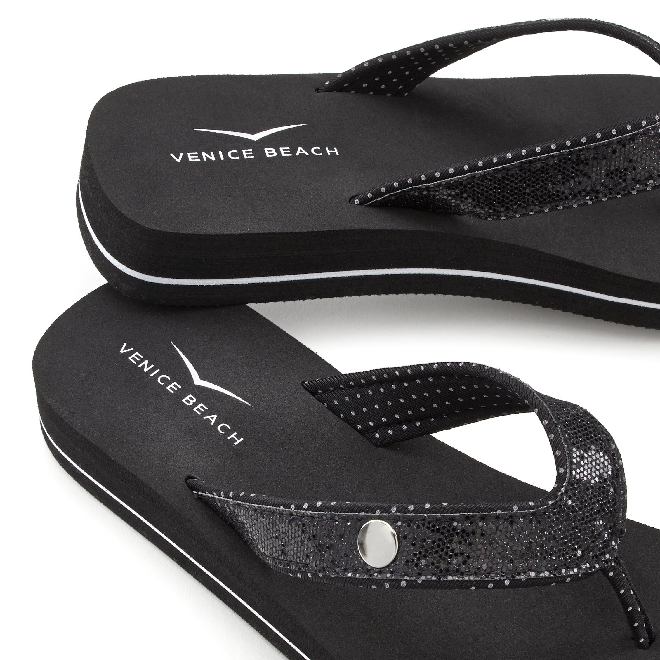 Venice Beach Badslippers Sandaal, pantoletten, badschoenen ultralicht met glitterband VEGAN