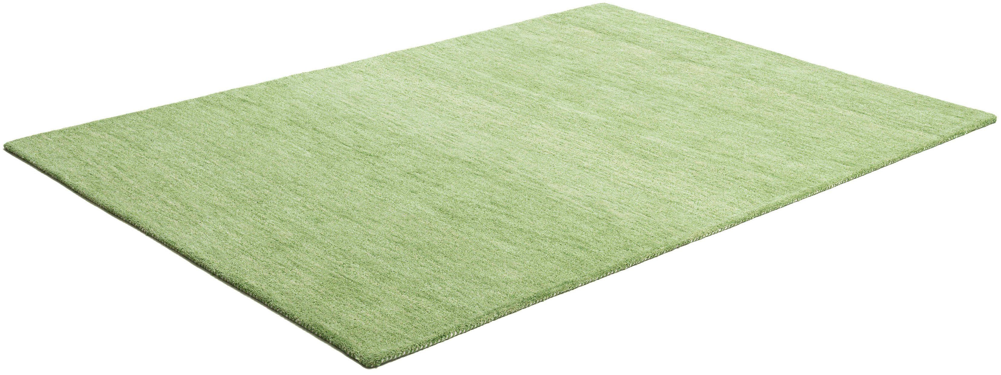THEKO Wollen kleed Gabbeh uni, Handgeweven vloerkleed, mêlee, zuivere wol, met de hand geweven