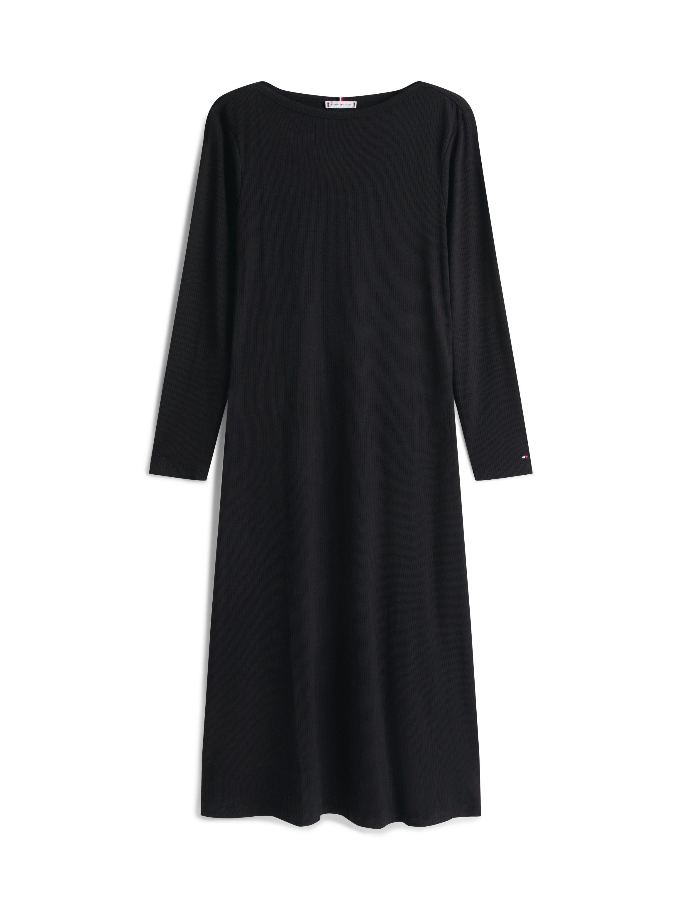 Tommy Hilfiger Curve Jurk in a-lijn CRV 5X2 RIB FLARE MIDI DRESS LS