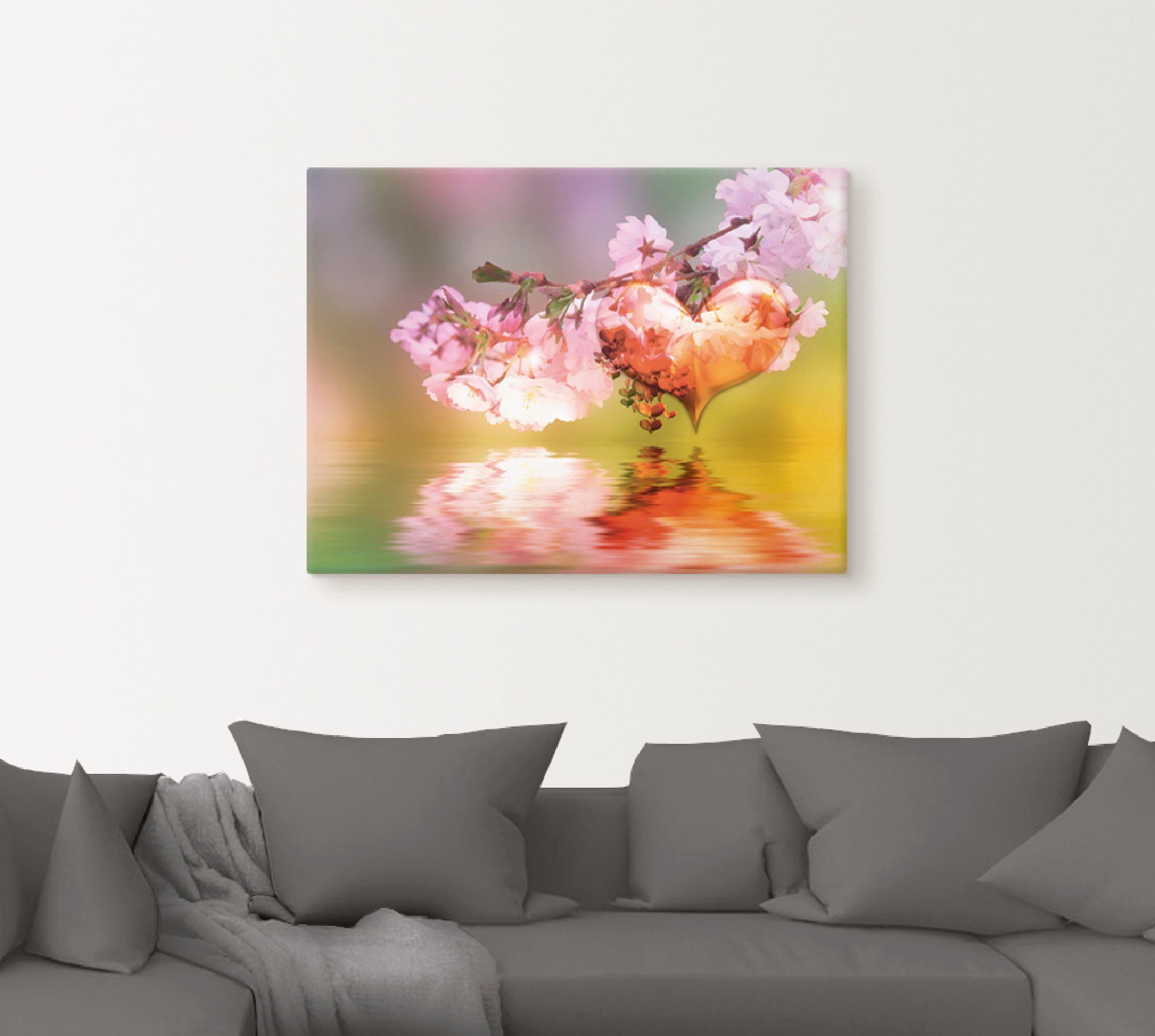 Artland Artprint op linnen Voorjaarshart gespannen op een spieraam