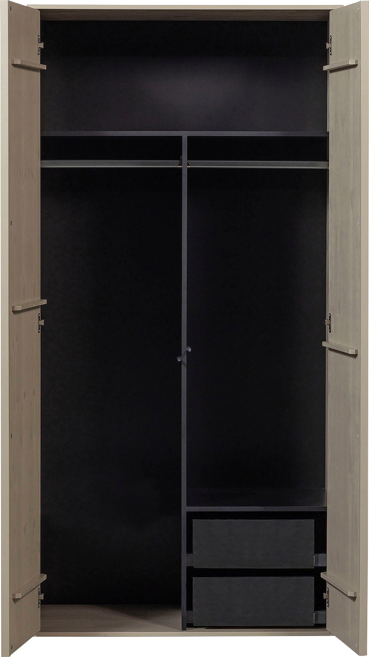 WOOOD Multifunctionele kast Daily garderobekast met push-to-open functie, hoogte 200 cm, breedte 50 of 100 cm