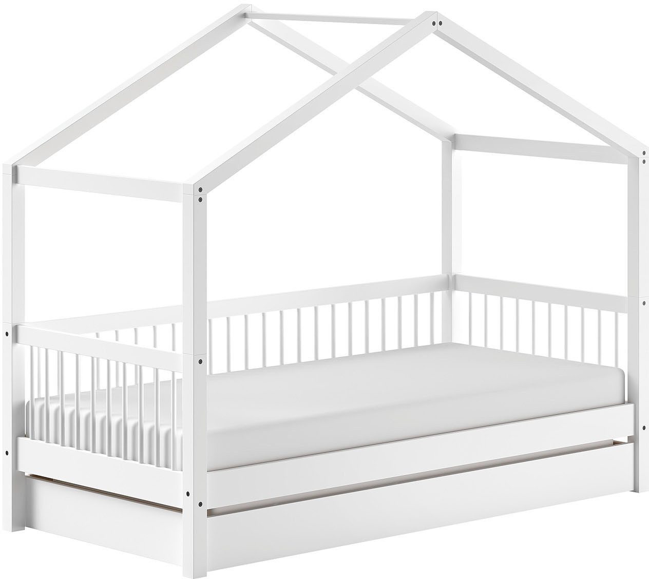 Home affaire Huisbed met lf 90x200 cm, optioneel met of zonder bedlade, beuken wit