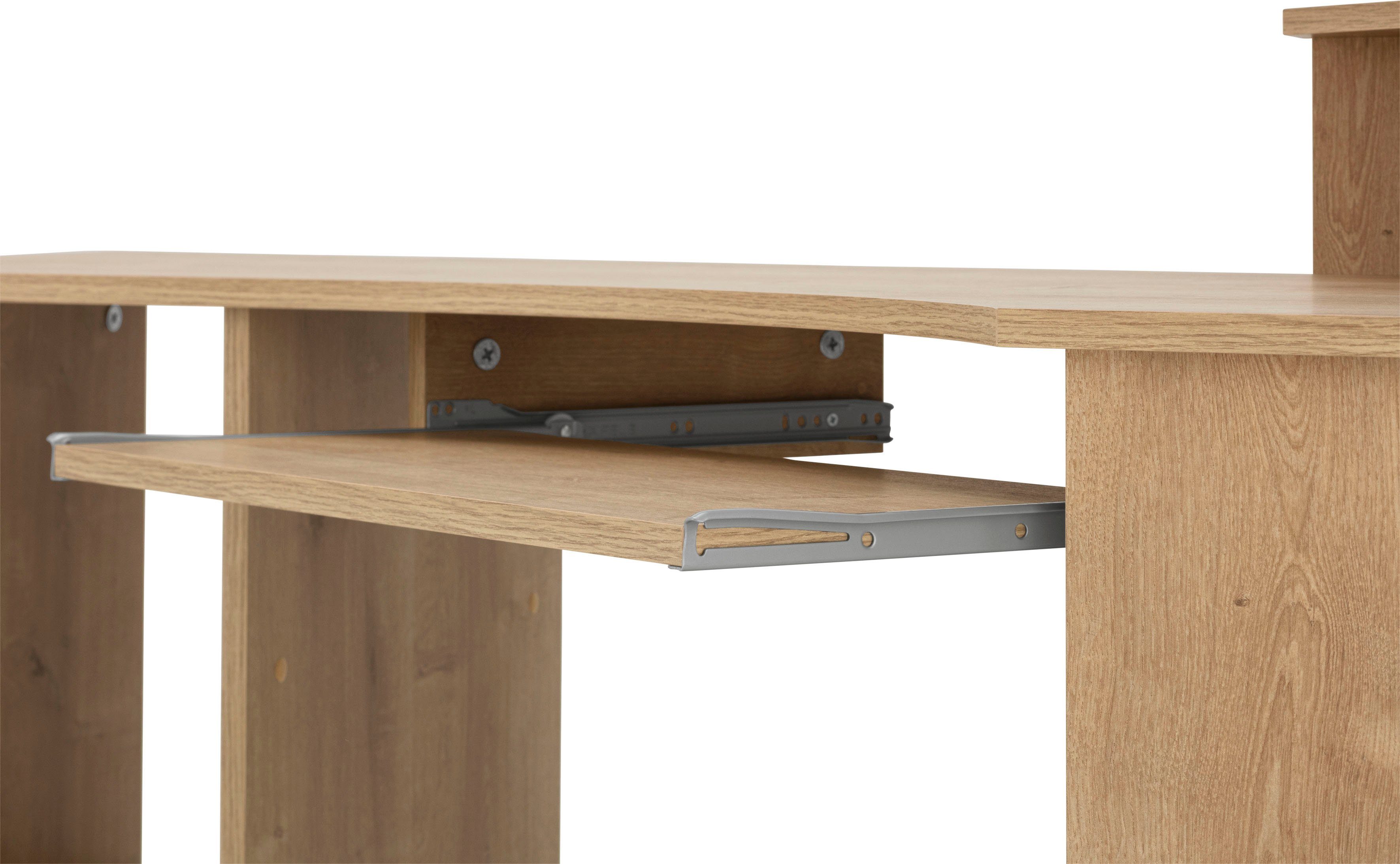 VOGL Möbelfabrik Bureau Sam Breedte 137 cm, met uittrekplank voor het toetsenbord en towervak