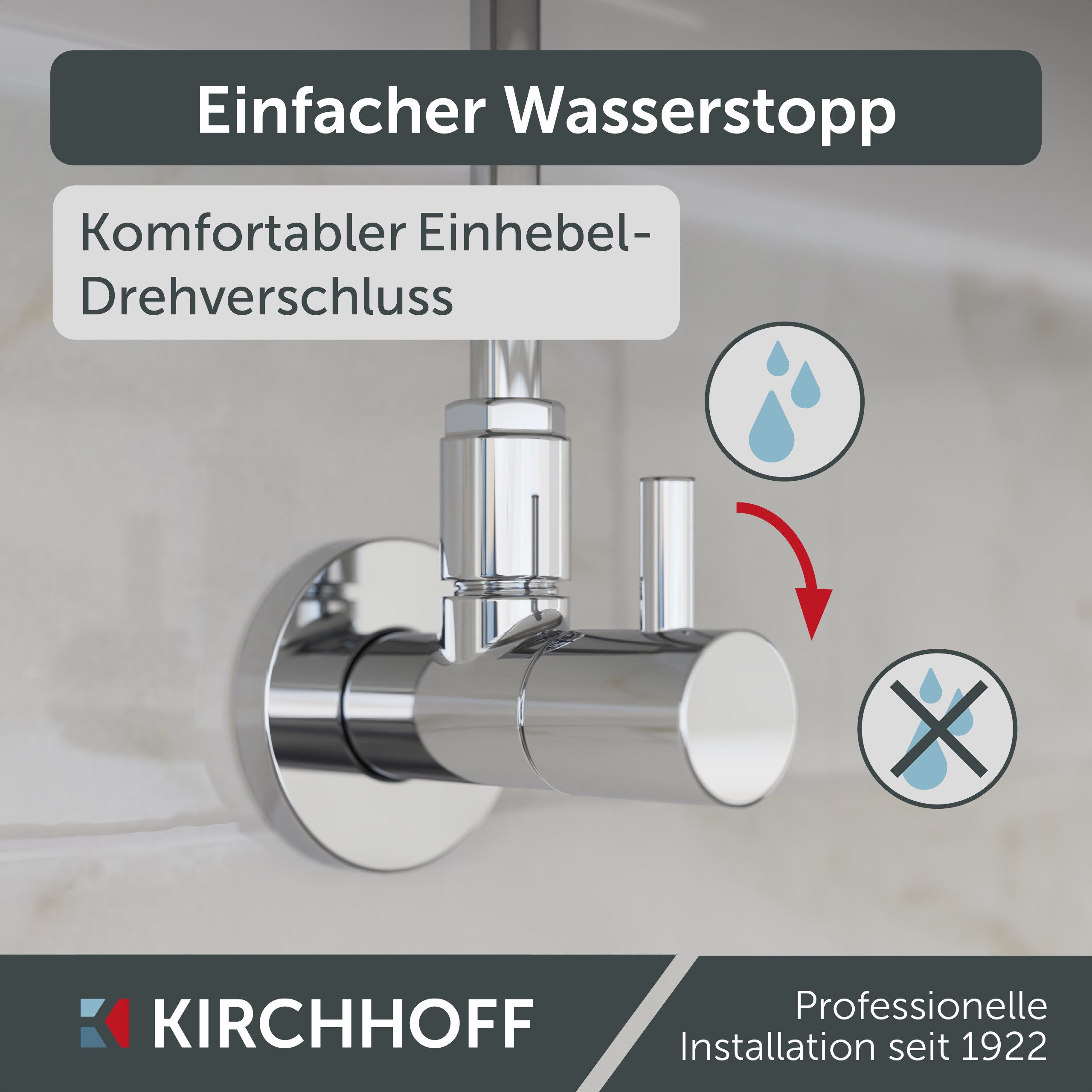 Kirchhoff Hoekventiel JONI Universele hoekventiel met snelsluiting, ½"