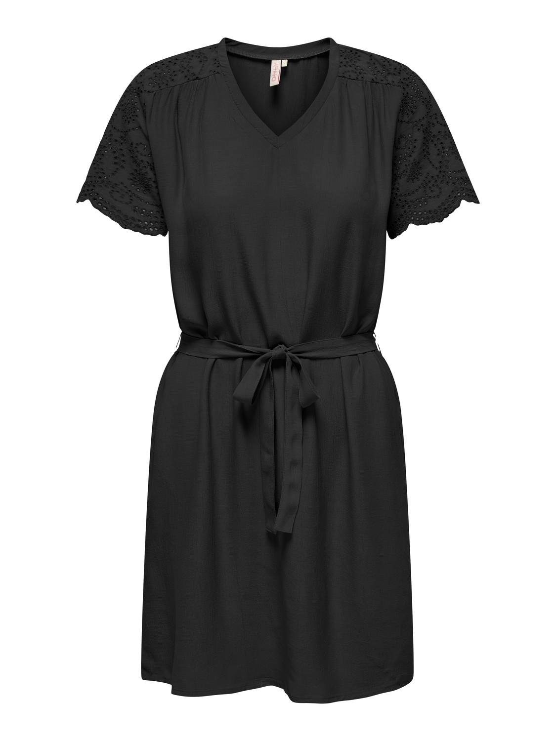 Only Mini-jurk ONLJODIE ROU SS V-NECK DRESS WVN