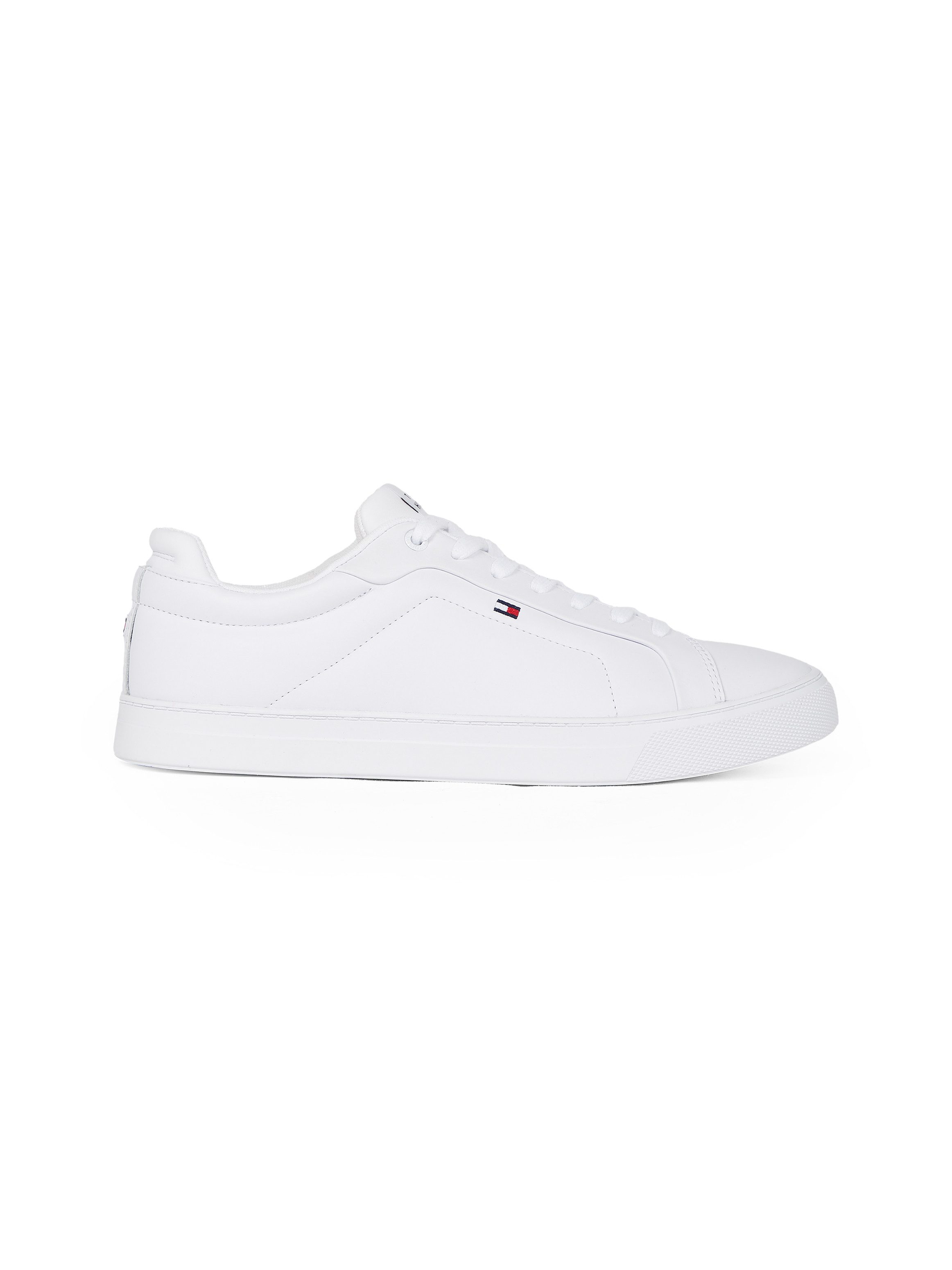 Tommy Hilfiger Sneakers ICON COURT LTH FLAG ESS vrijetijdsschoen, lage schoen, veterschoen met kleine logovlag