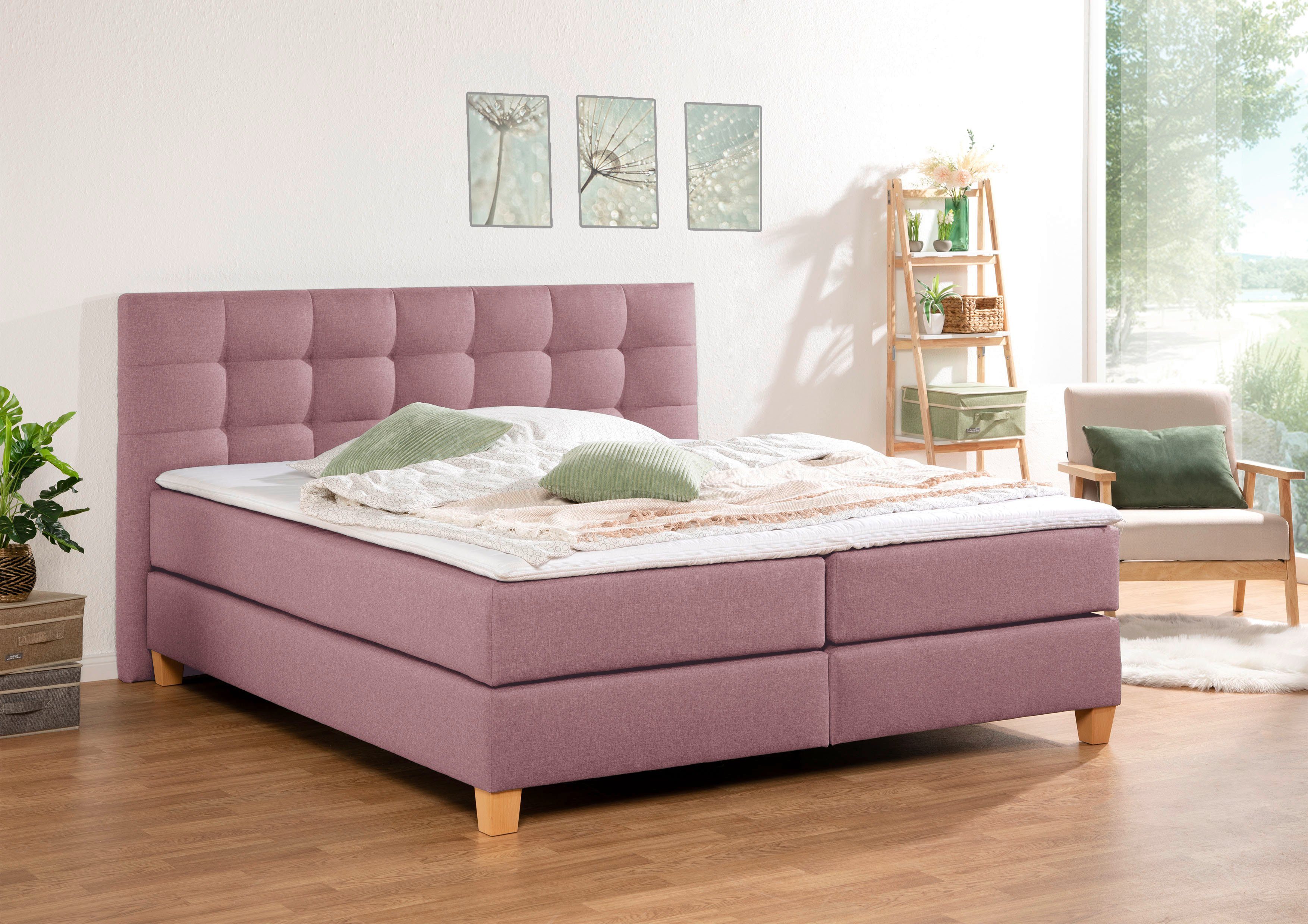 Home affaire Boxspring Moulay incl. topmatras, in extra lang 220 cm, 3 hardheden, ook in h4