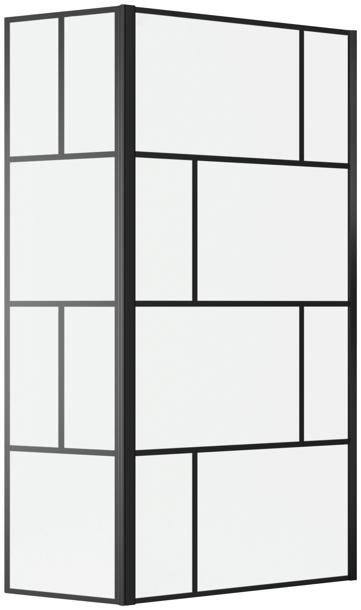 Marwell Walk-in-douche Bricks met klapvleugels, zonder steunbalk, 90+40 x 195 cm, 130 cm (3-delig)