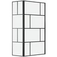 marwell walk-in-douche bricks met klapvleugels, zonder steunbalk, 90+40 x 195 cm, 130 cm (3-delig) zwart