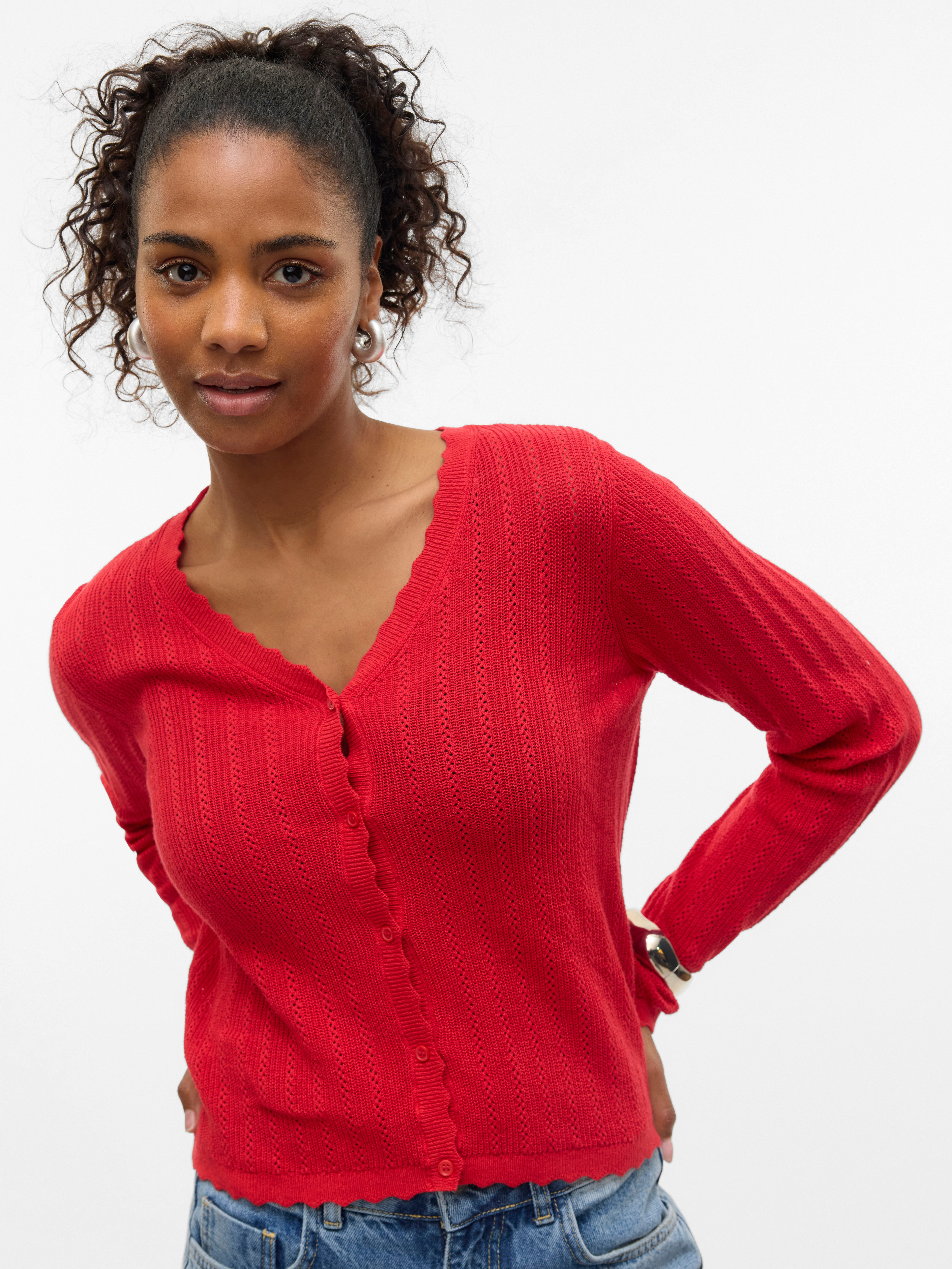 Vero Moda Vest VMLUXLIGHT POINTELLE LS V-HALS CARDIGAN