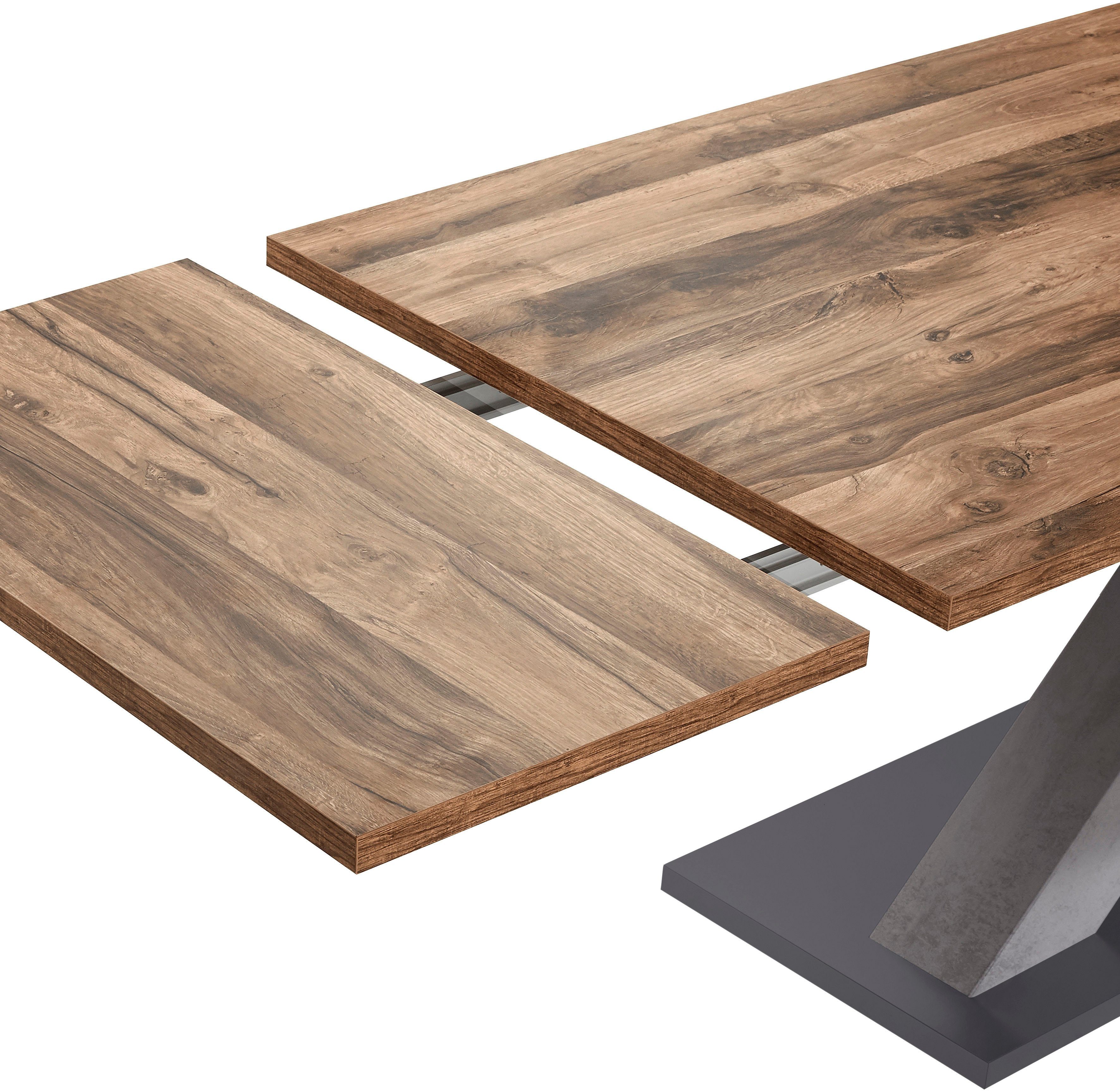 Mäusbacher Eettafel Comfort tafel TOPSELLER! Mäusbacher eettafel met X-frame en voetplaat. Breedte 180-280