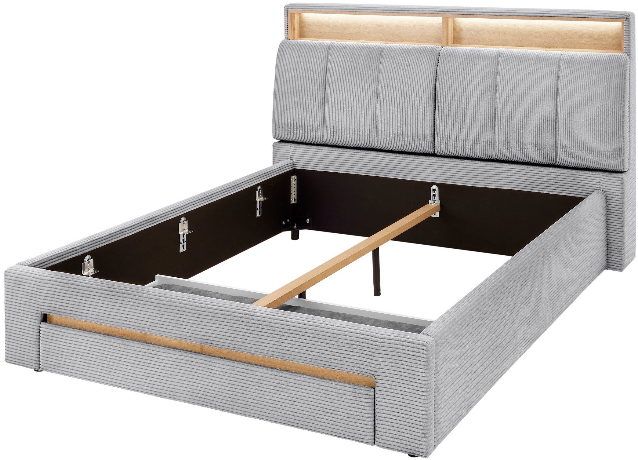 INOSIGN Gestoffeerd bed CiTY/GiRON,, gepolsterd opbergbed, met LED-verlichting Bedkisten met hondenbed of als opbergruimte, opklapbare hoofdeinden