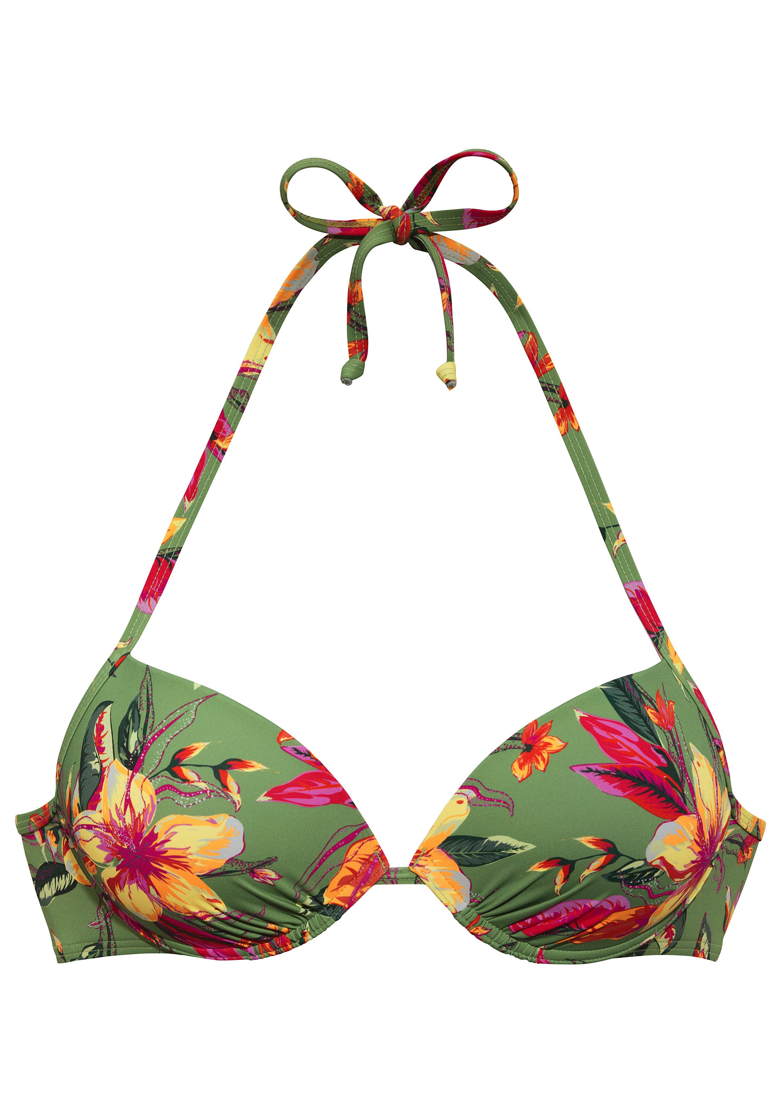 Lascana Push-upbikinitop MALIA met tropische print