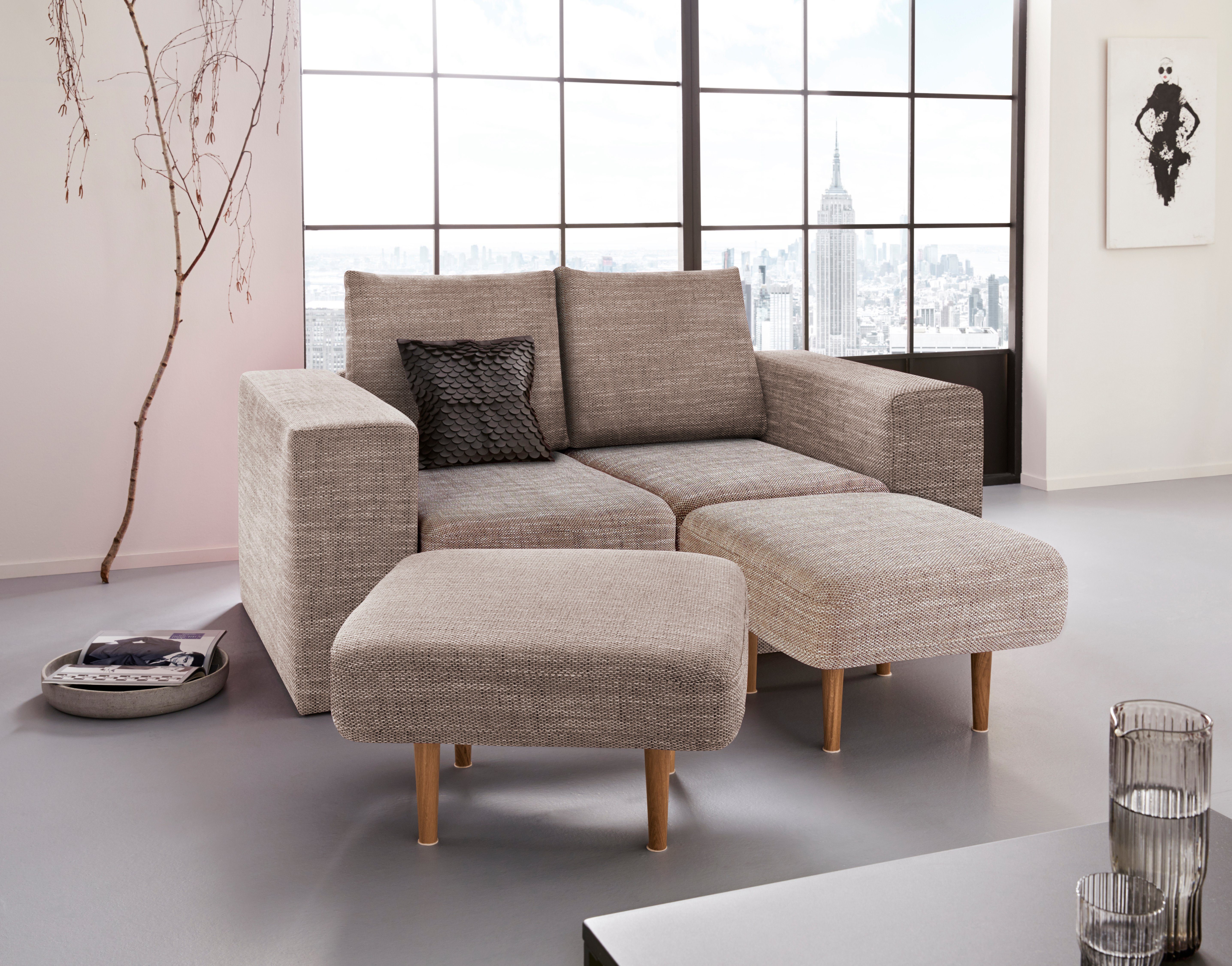LOOKS BY WOLFGANG JOOP 2-zitsbank Looksv Aan te passen bank: de bank wordt bank met 2 hockers