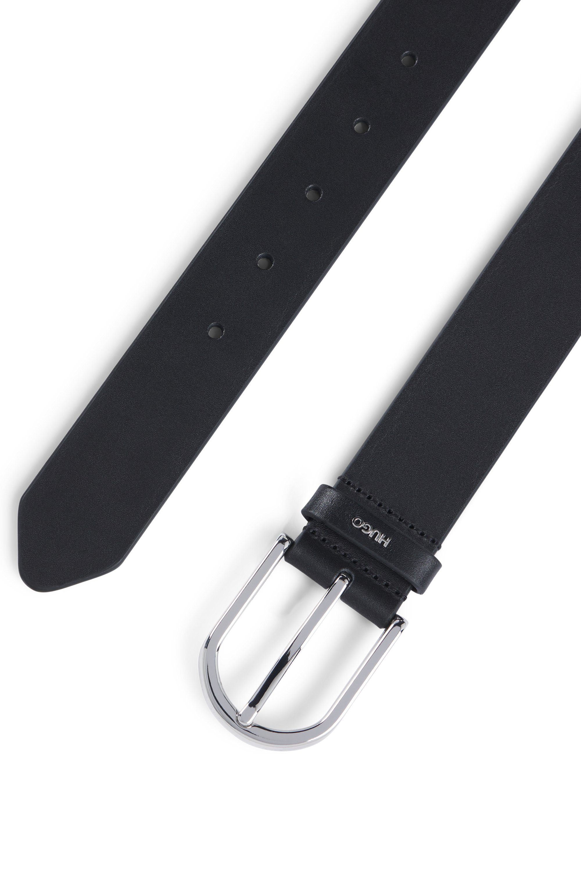 HUGO Leren riem Zoey-S_Sz35 Ovale sluiting, merklogo van metaal