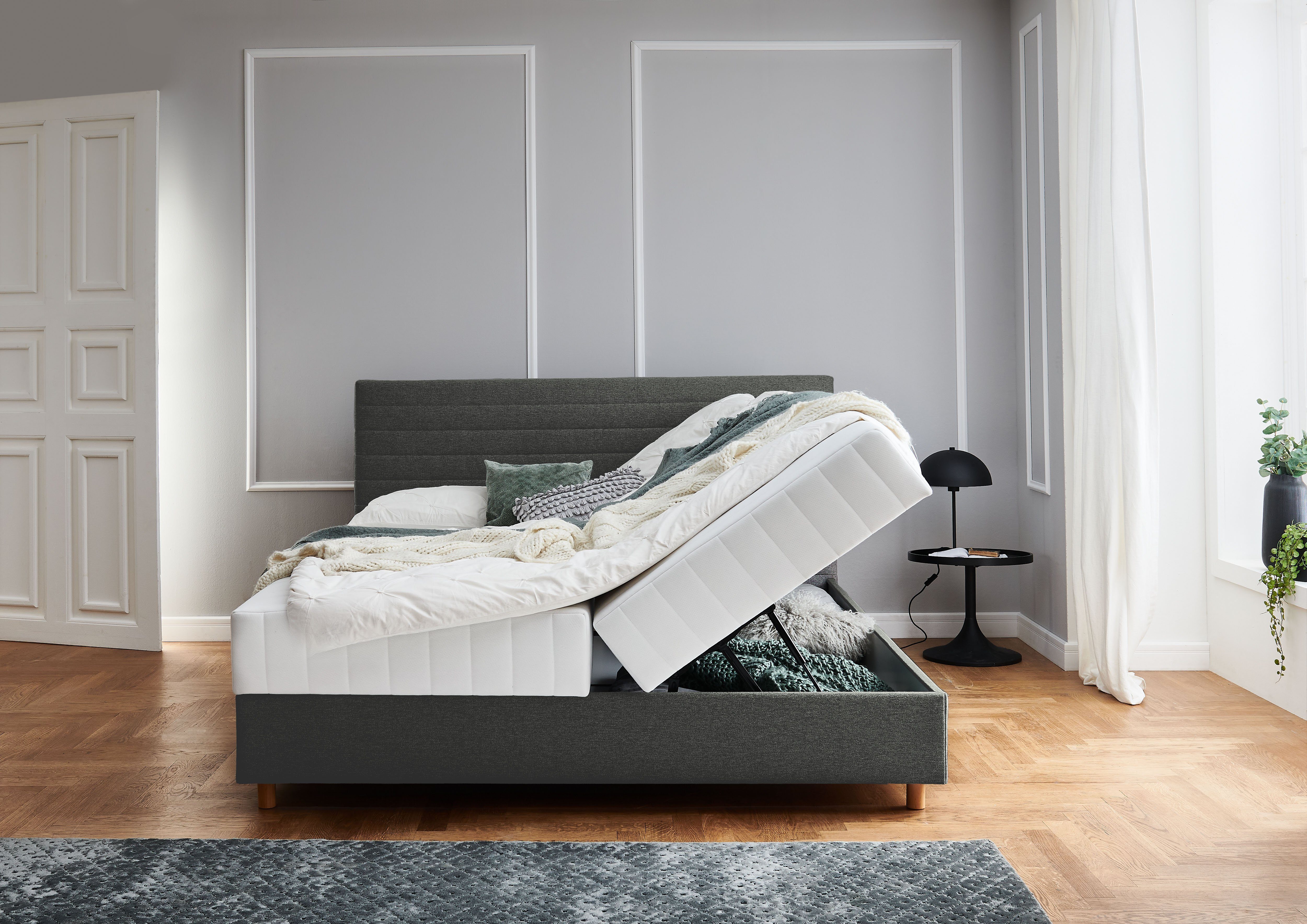 ATLANTIC home collection Ledikant met bergruimte Josie met pocketveringsmatras en bedkist