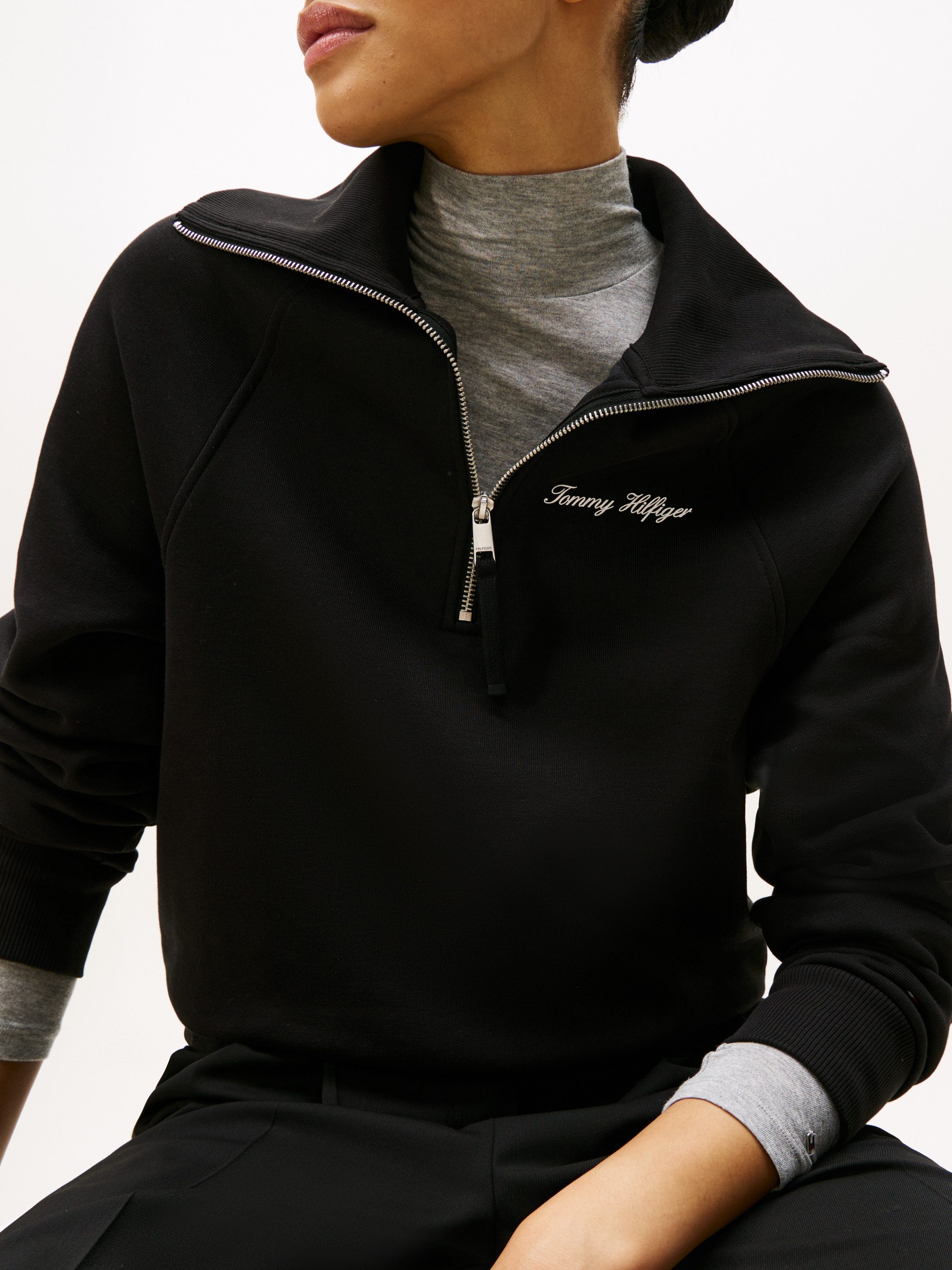 Tommy Hilfiger Sweatshirt CLASSIC SCRIPT FLEECE HALF-ZIP