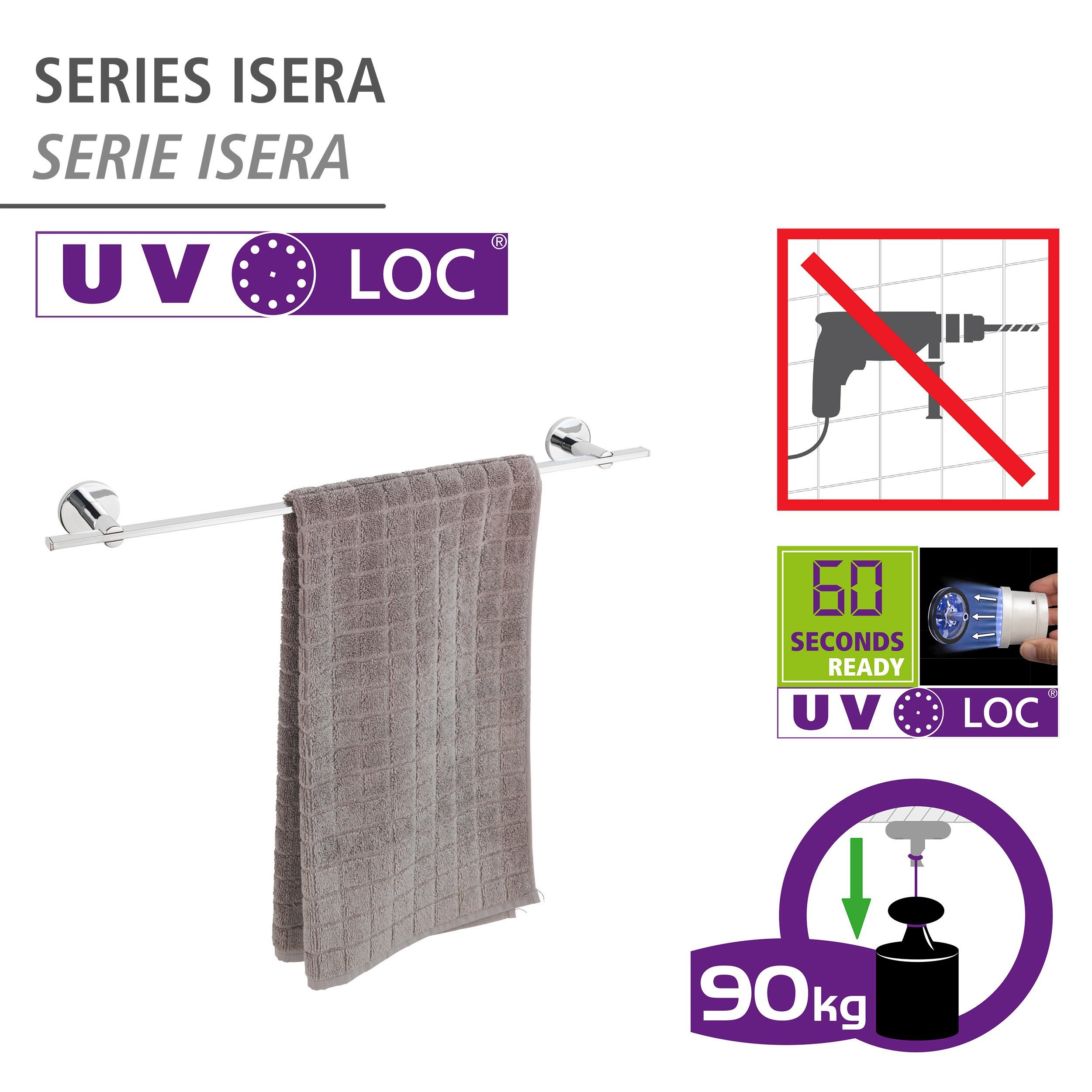 WENKO Handdoekstang UV-Loc® Isera bevestigen zonder boren