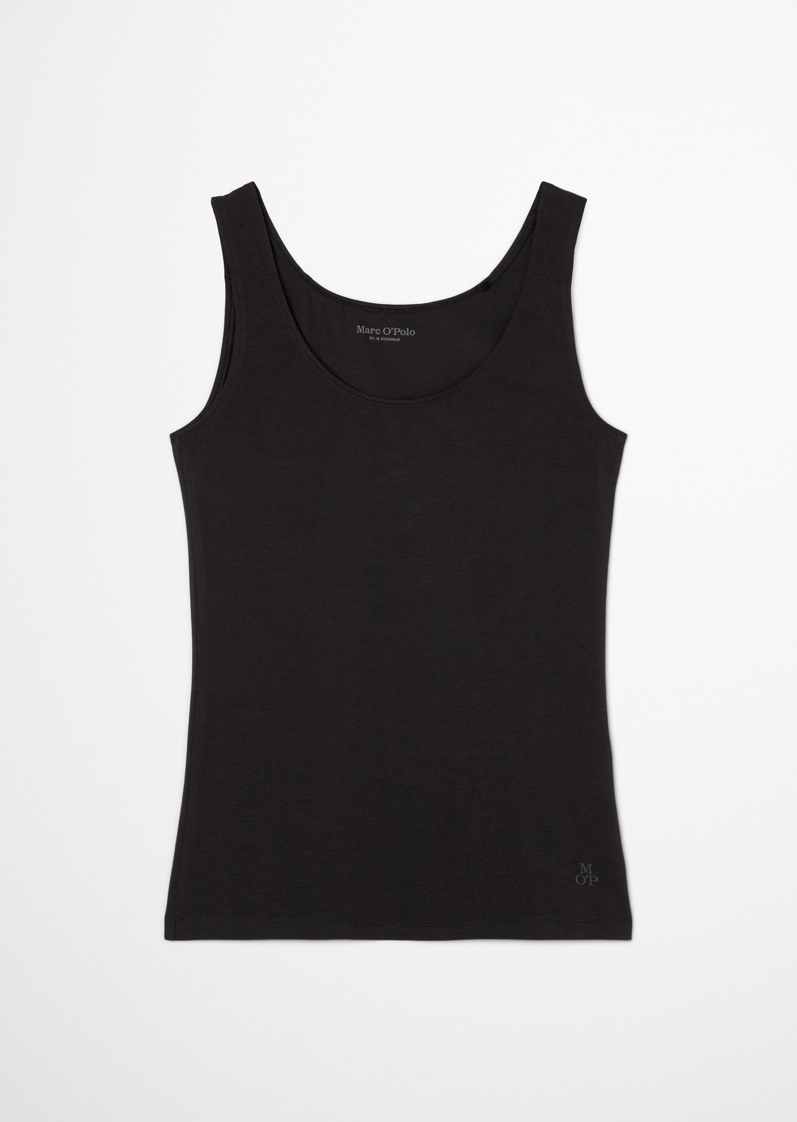 Marc O'Polo Tanktop Essentials met klein logo aan de zoom