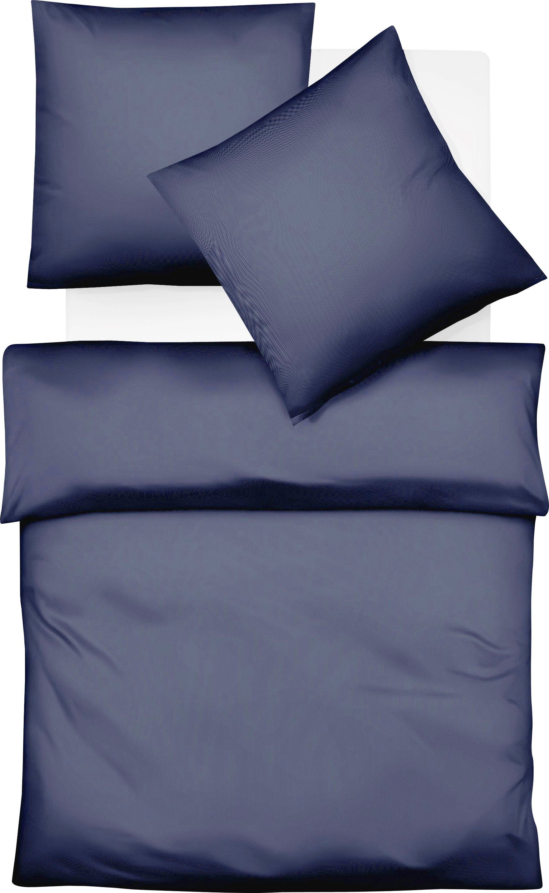 fleuresse Beddengoed Lech 3089 Edelflanell, katoen, in maat 135x200, 155x220, 200x200 cm dekbedovertrekken maat 1x 200x220 cm blauw