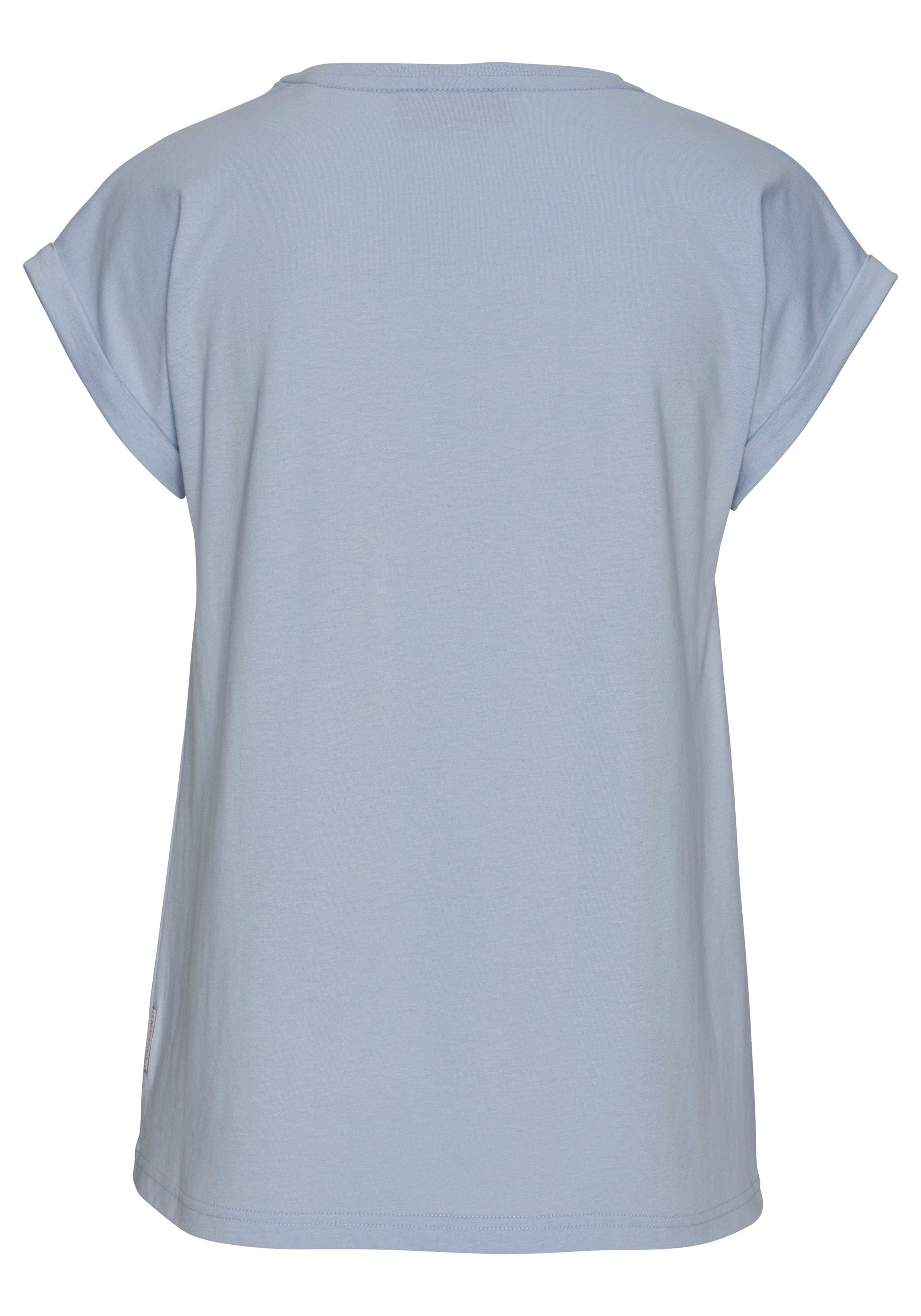 Elbsand T-shirt Eldis met logoprint korte mouwen shirt van katoenmix sportief-casual