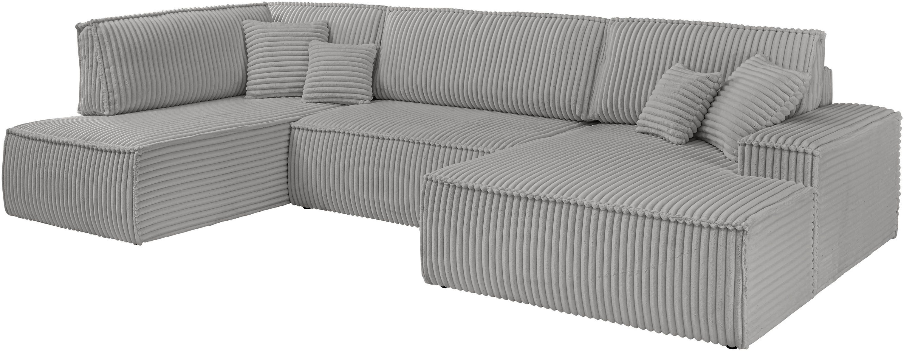 andas Zithoek FINNLEY U-model XXL 329 cm, bedbank, slaapfunctie m. bedkist