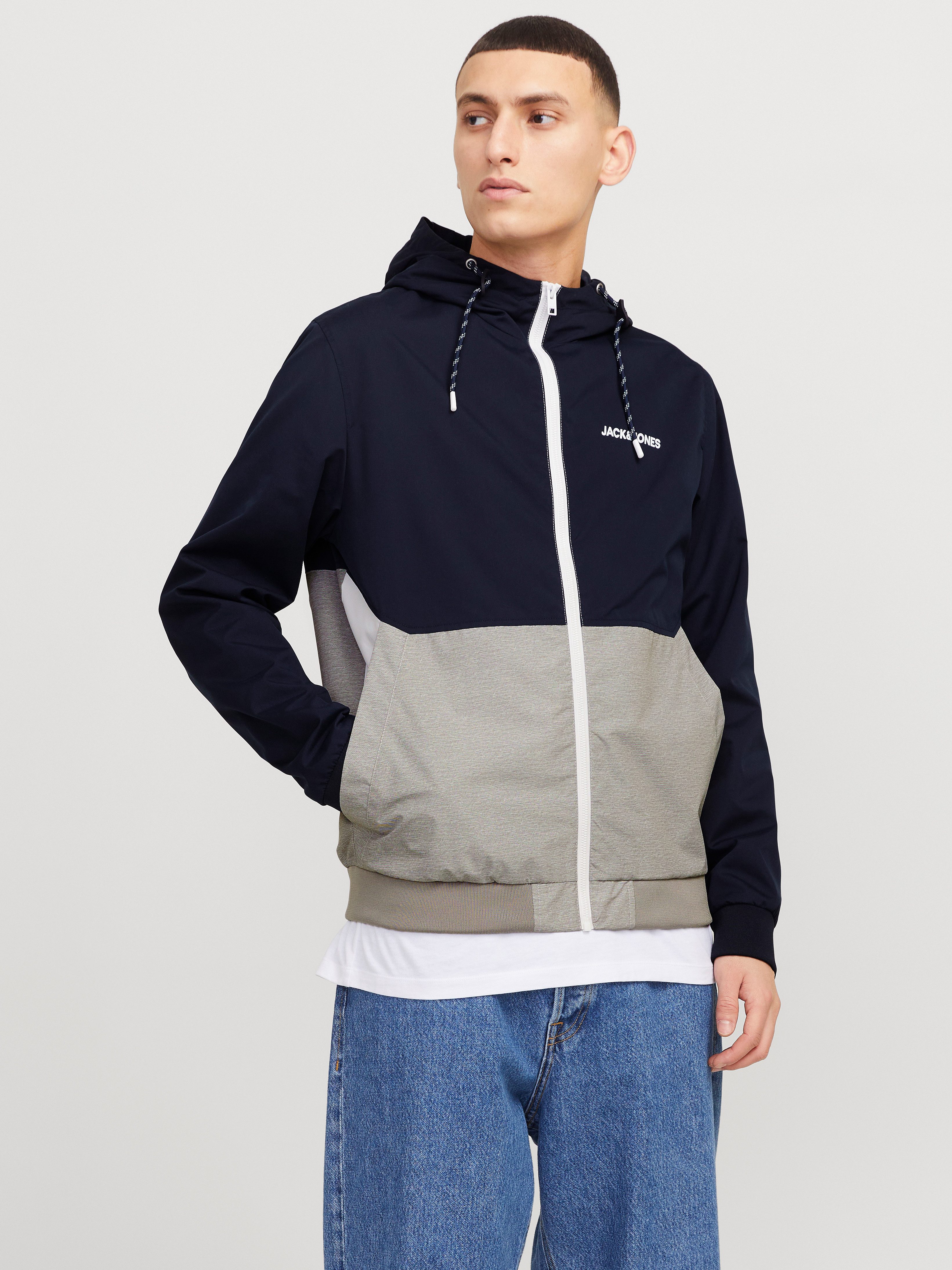 Jack & Jones Blouson JJERUSH HOOD BOMBER NOOS heren jassen maat XXL blauw