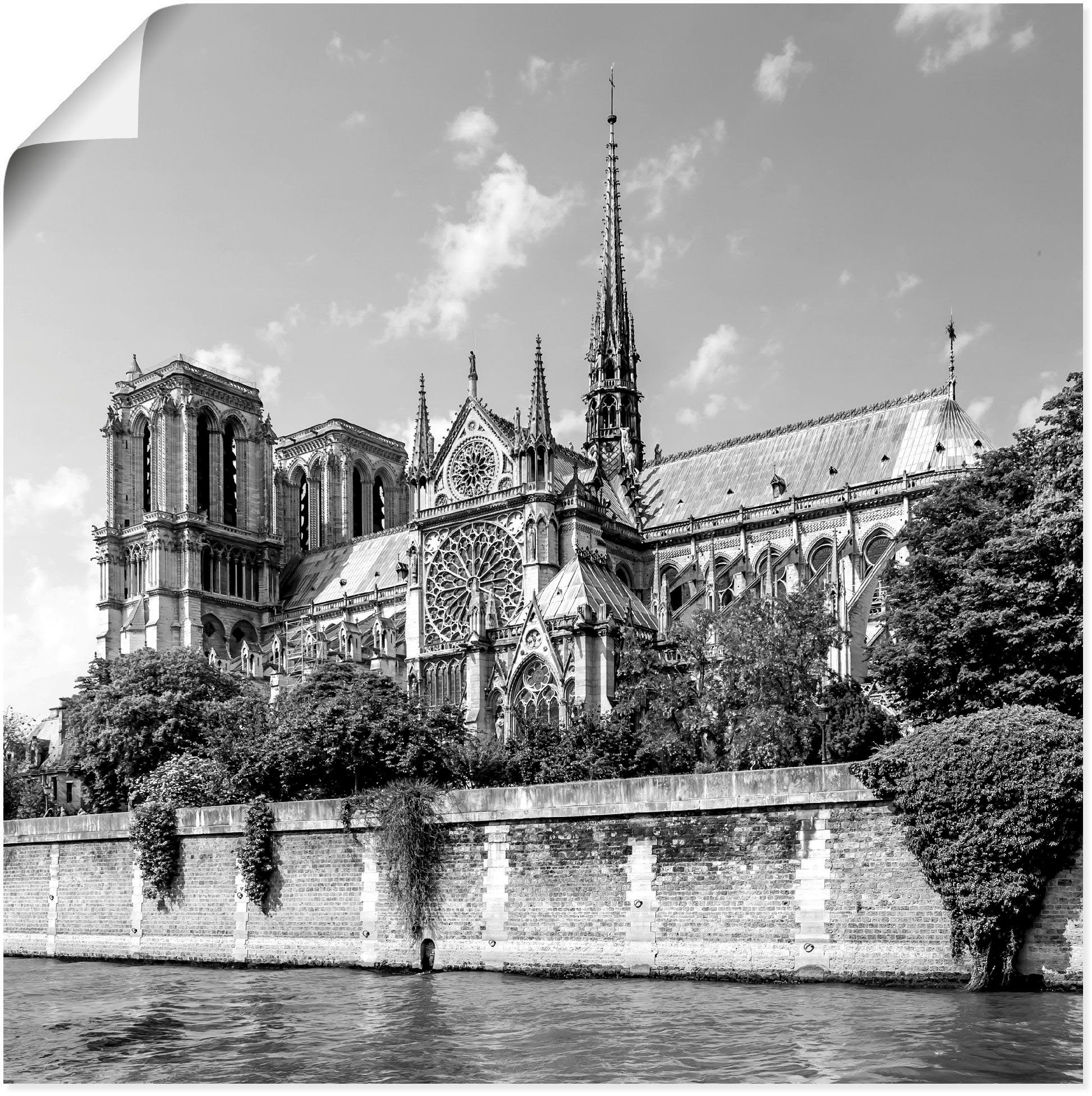 Artland Artprint Paris Kathedrale Notre-Dame in vele afmetingen & productsoorten - artprint van aluminium / artprint voor buiten, artprint op linnen, poster, muursticker / wandfoli