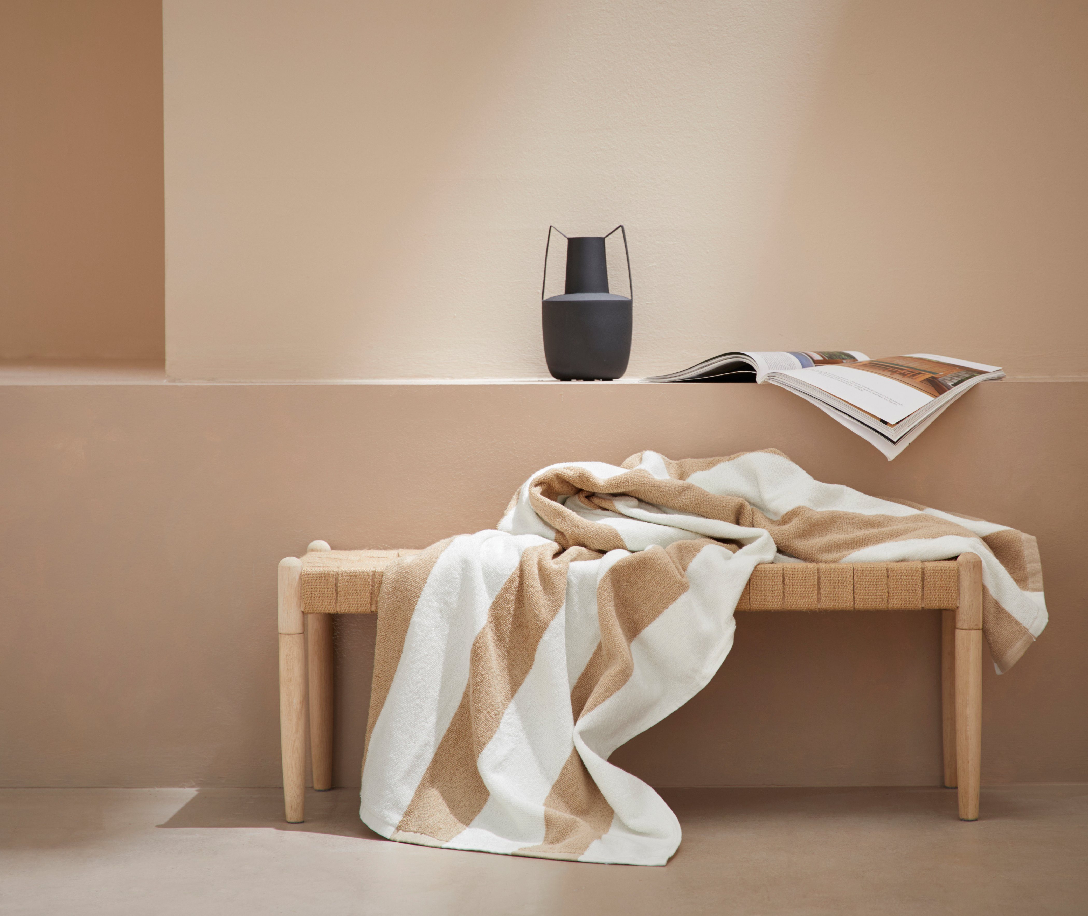LeGer Home by Lena Gercke Strandlaken Lija, strandhanddoek 100x180cm Handdoek met moderne strepen van 100% katoen (1 stuk)