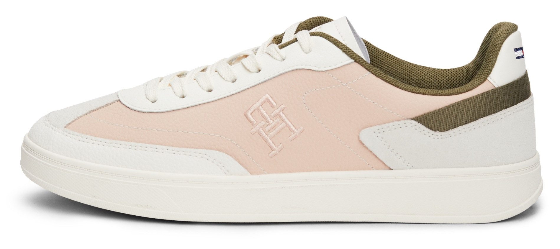 Tommy Hilfiger Plateausneakers TH HERITAGE COURT SNEAKER SDE , vrijetijdsschoen, lage schoen, veterschoen met zijlijk th-logo