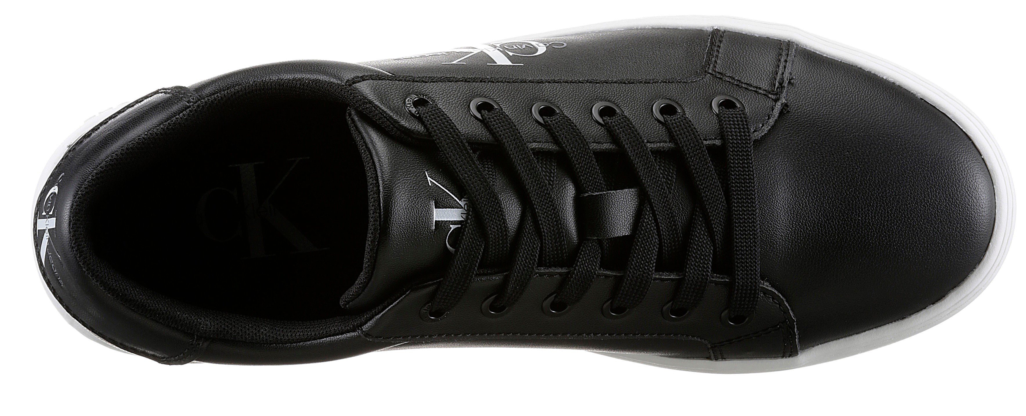 Calvin Klein Sneakers CLASSIC CUPSOLE LACEUP LOW LTH met contrastkleurige logoprint, vrijetijdsschoen, lage schoen, veterschoen