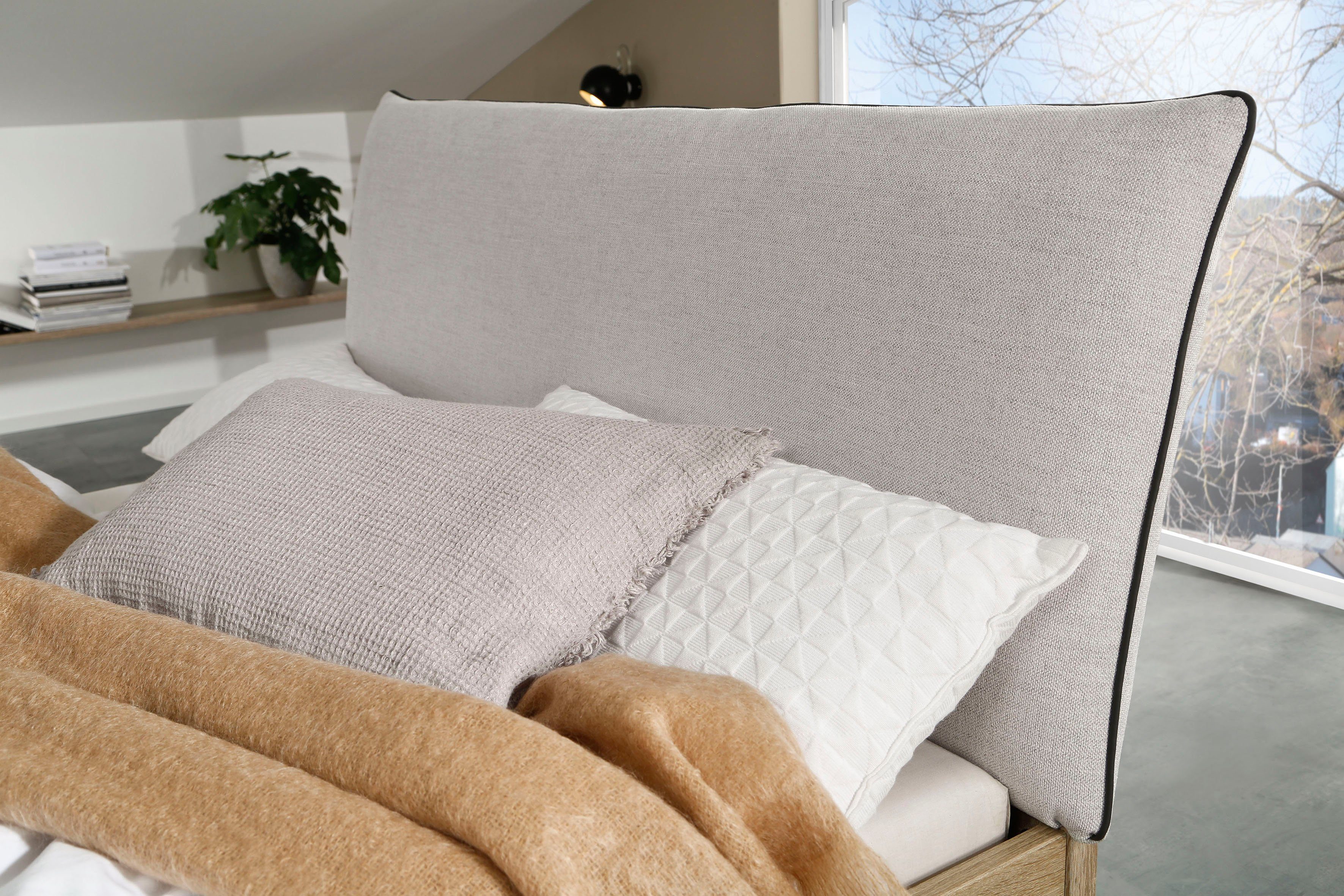 rauch Futonbed Aditio Hoofdbord weefstof met afgezette opstaande naad