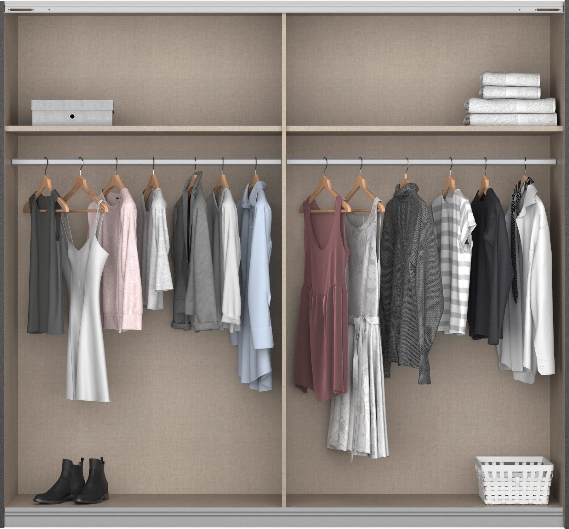 rauch Slaapkamerserie Compleet slaapkamer BARCELONA met kast breedte 226 cm(set, 4-delig)