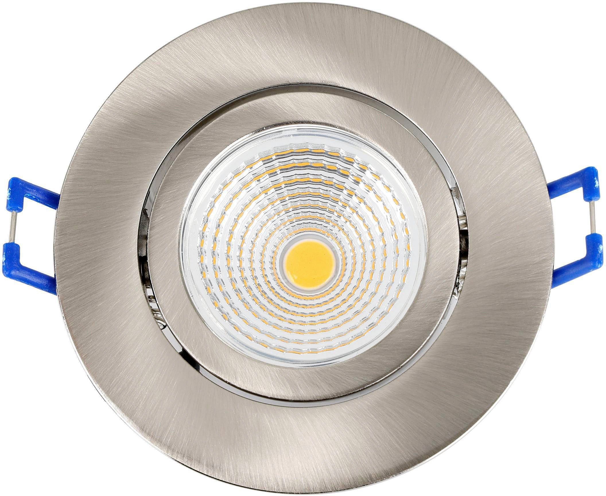 EGLO Plafondlamp SALICETO inbouwlamp, 3-delige set, nikkel, dimbaar, kop draaibaar (1 stuk)