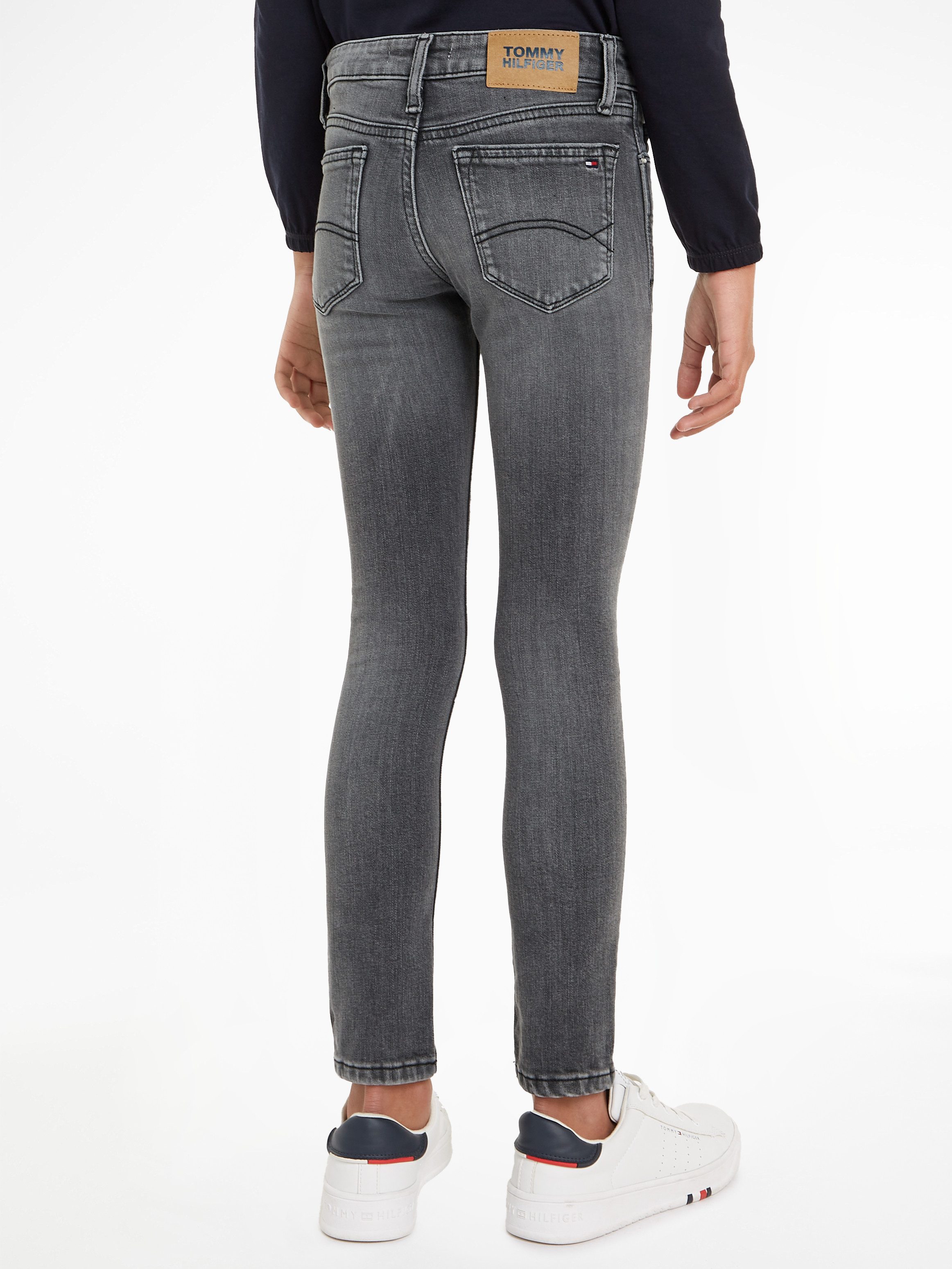 Tommy Hilfiger Skinny fit jeans NORA SKINNY MID GREY WASH DENIM Kinderen tot 16 jaar met logo-opdruk