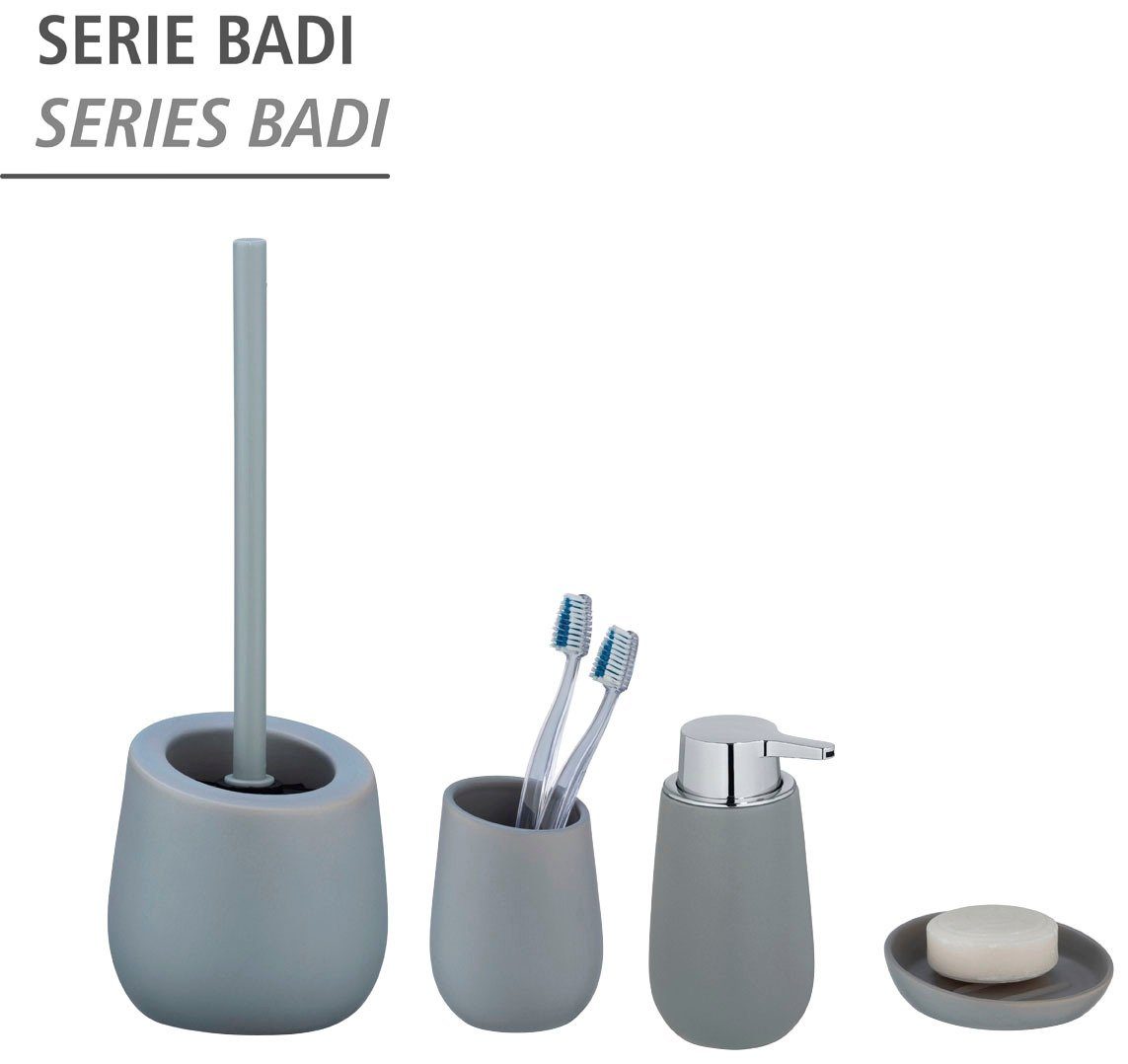 WENKO Zeepdispenser Badi Grijs keramiek, 320 ml (1-delig)