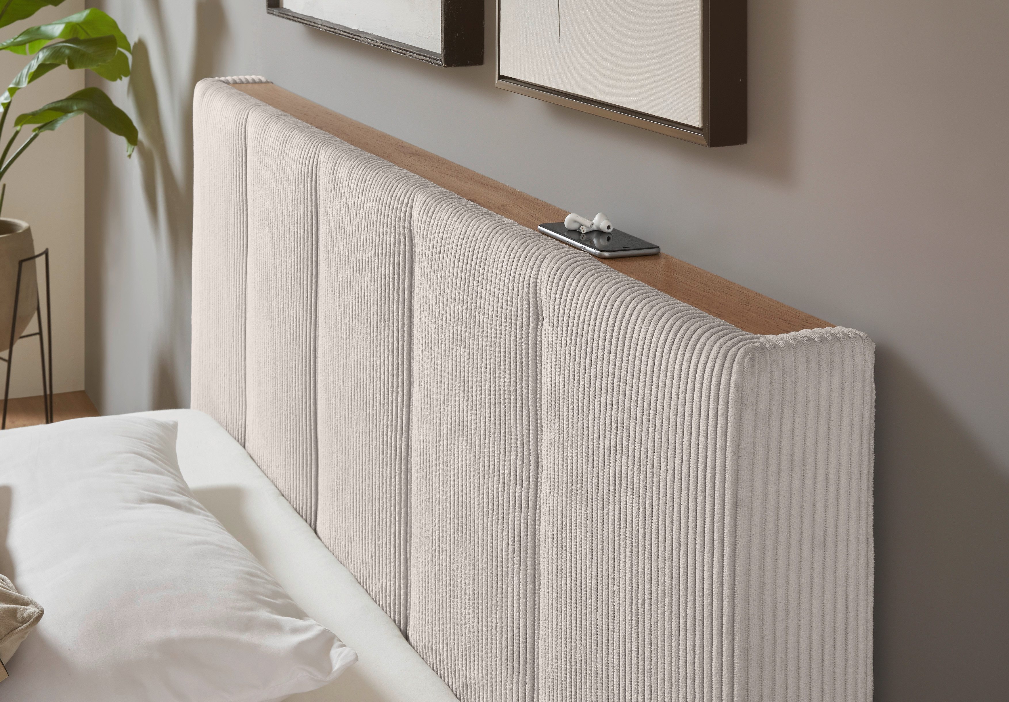 INOSIGN Gestoffeerd bed CiTY/GiRON, bedframe met bedlade, gestoffeerd opbergbed met hondenbed of opberglade, bekleding van corduroy of linnenlook