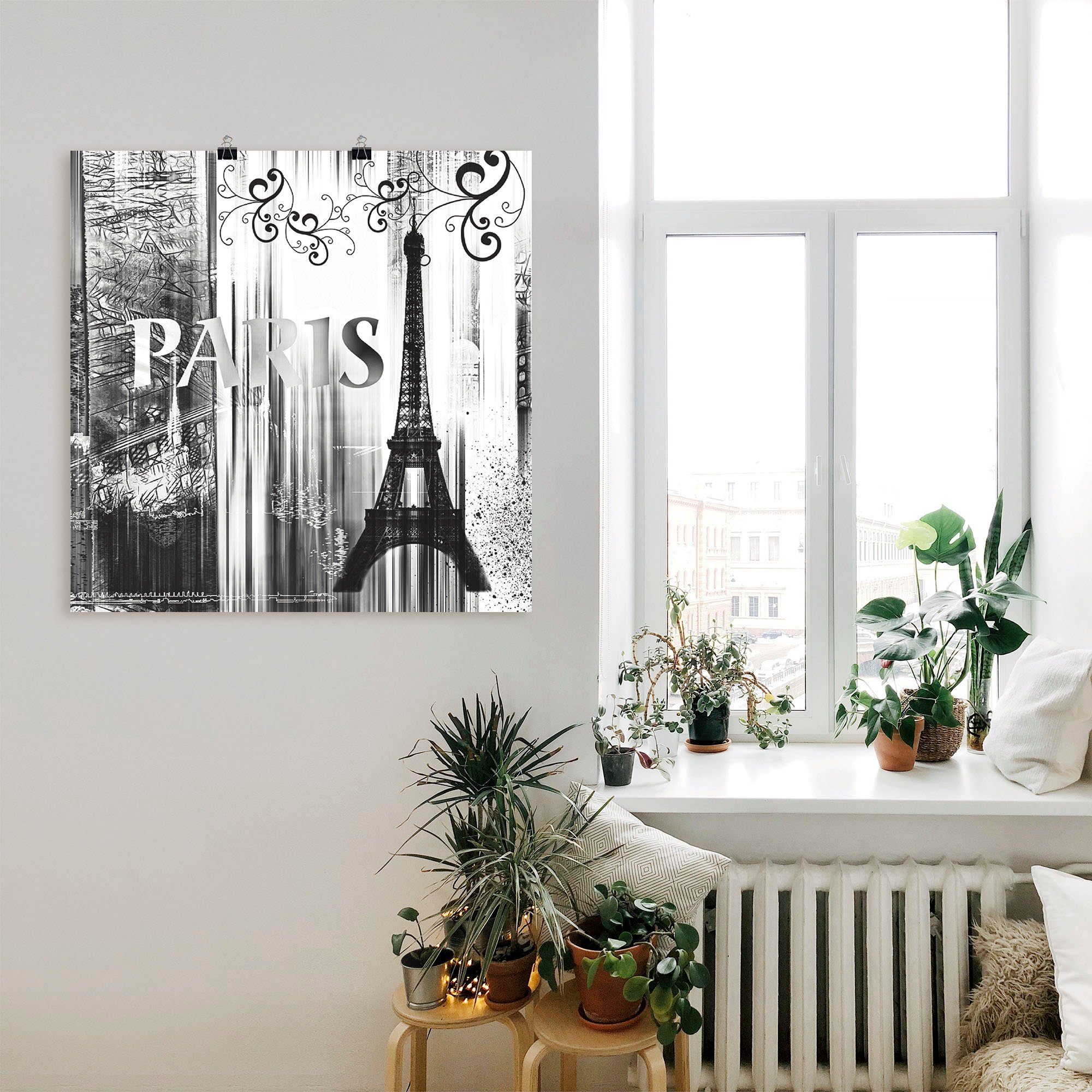 Artland Poster Parijs Wereldstad - abstracte collage 04 als artprint op linnen, muursticker of poster in verschillende maten