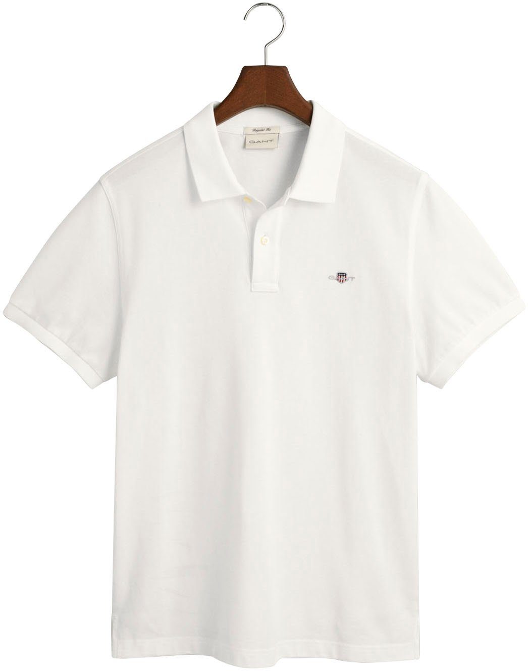 Gant Poloshirt REG SHIELD SS PIQUE POLO met logo en platte breikraag 100% katoen pique