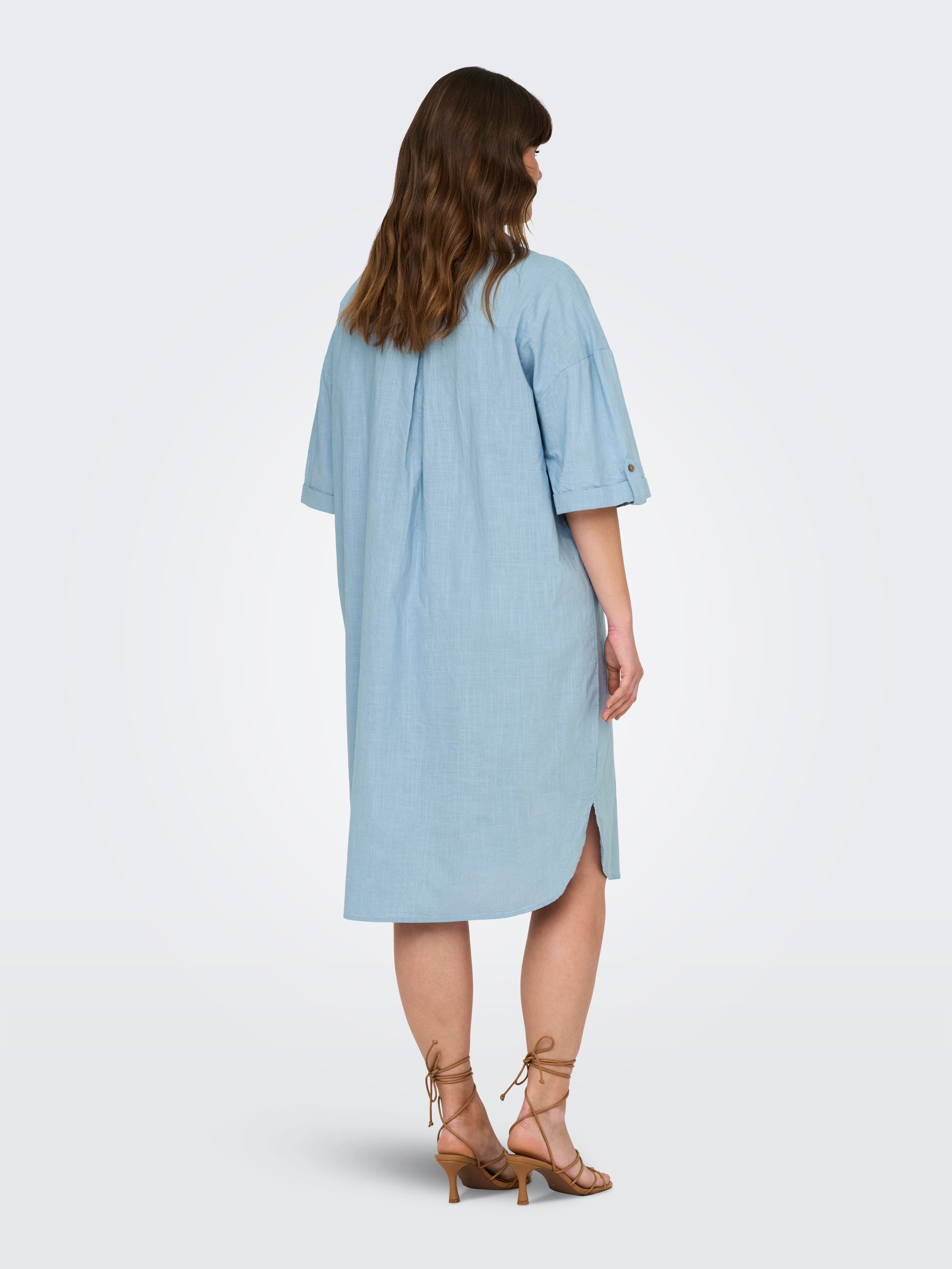 ONLY CARMAKOMA Blousejurk CARCOCO SS BLK SHIRT DRESS WVN