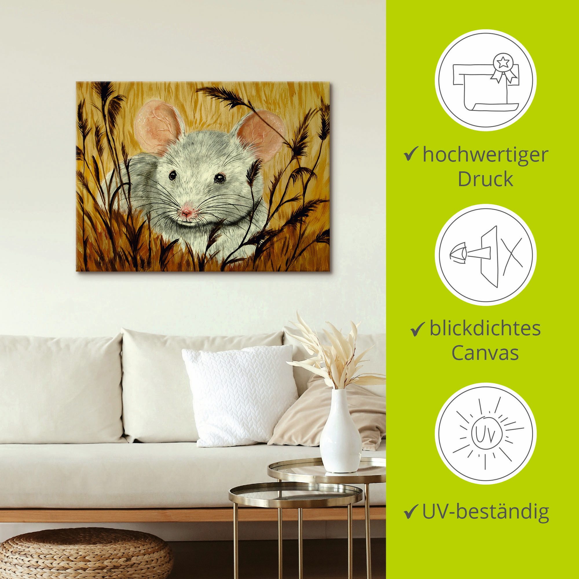 Artland Artprint Muis als artprint van aluminium, artprint op linnen, muursticker of poster in verschillende maten