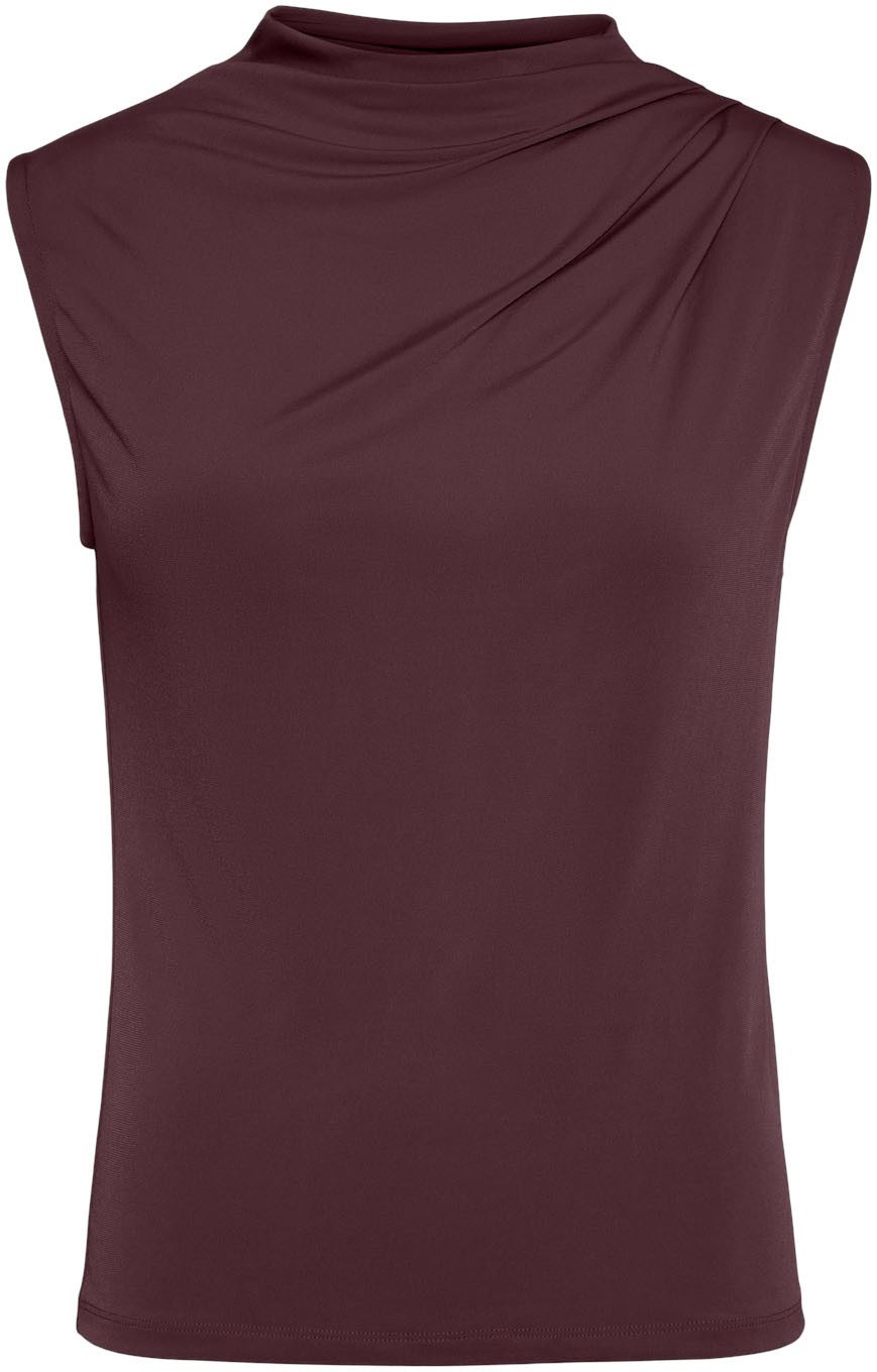 pieces Shirt met staande kraag PCMADISON SL DRAPED TOP NOOS BC