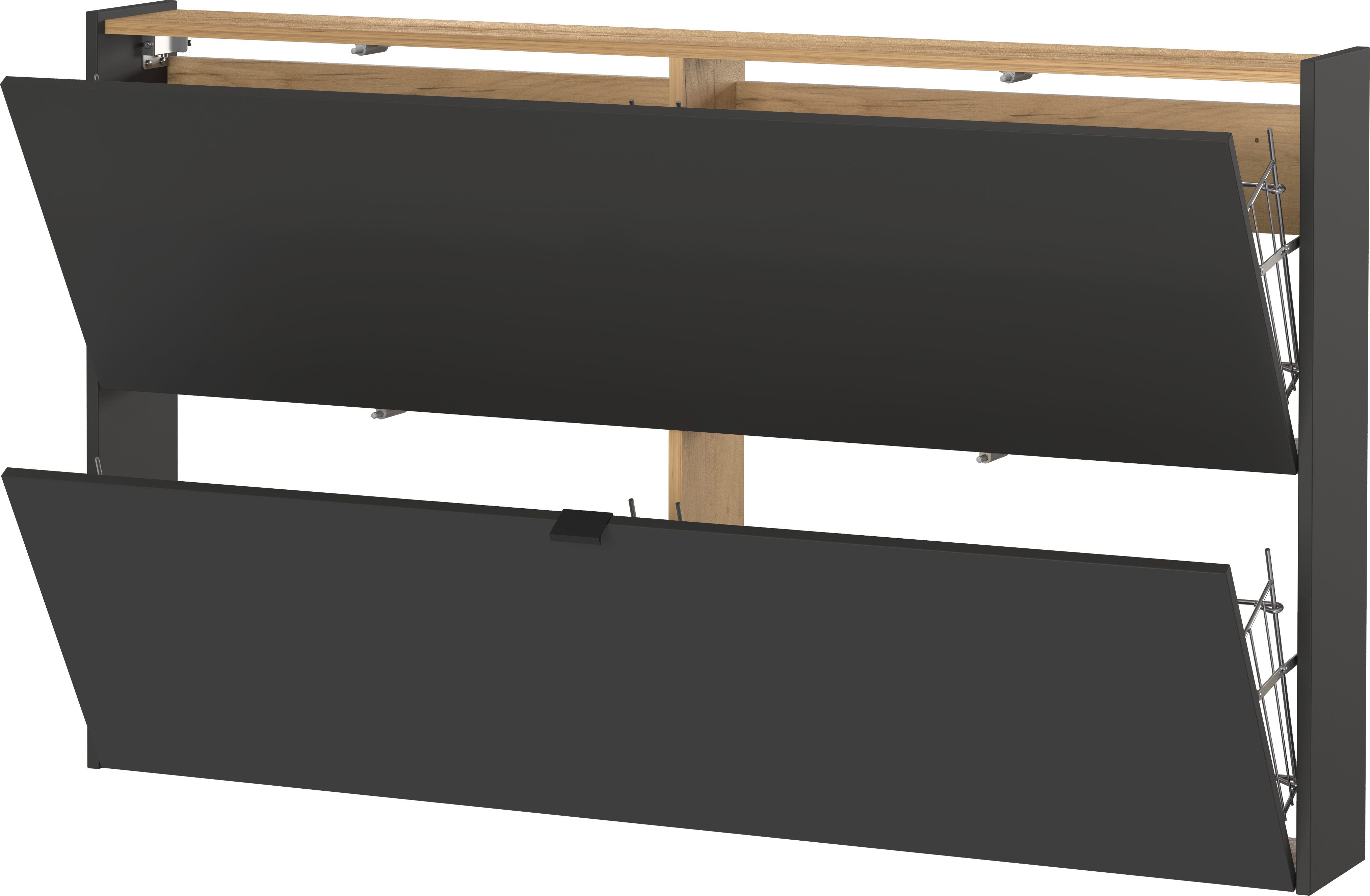 GERMANIA Schoenenkast Ameca ideaal voor smalle gangen, schoenenkipper in breedte 140 cm
