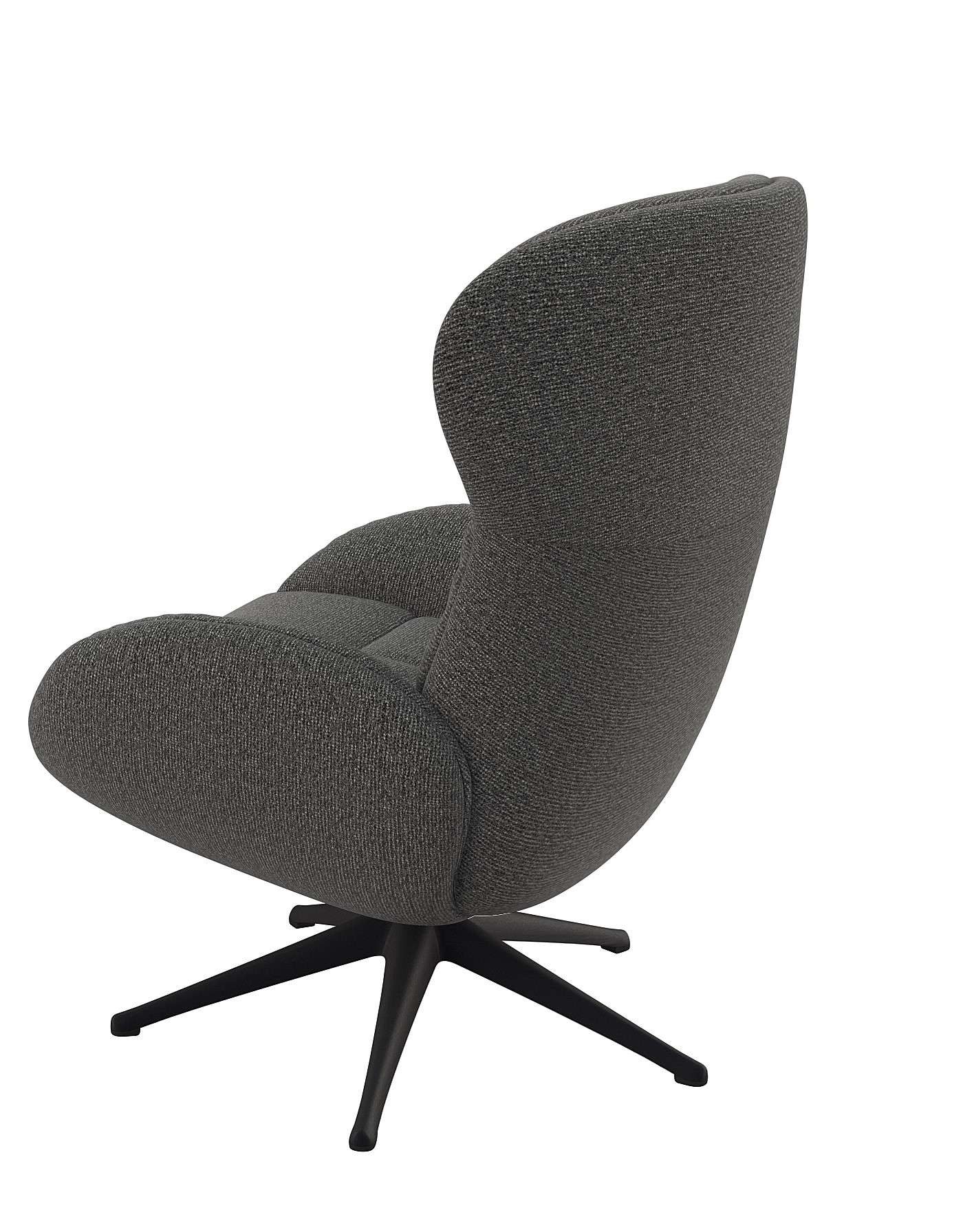 FLEXLUX Relaxfauteuil Haze, TV-stoel, fauteuil, stoffeerstoel Rugdeelverstelling, draaibaar, voet zwart