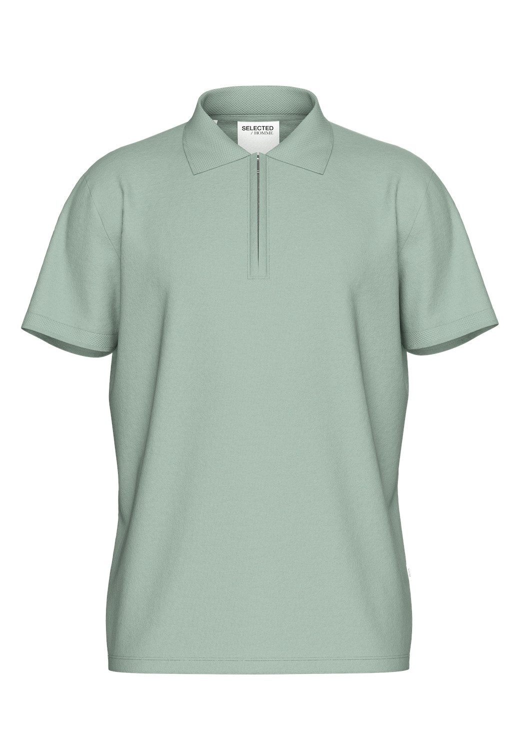 SELECTED HOMME Poloshirt SLHFAVE ZIP SS POLO NOOS heren poloshirts maat XXL groen